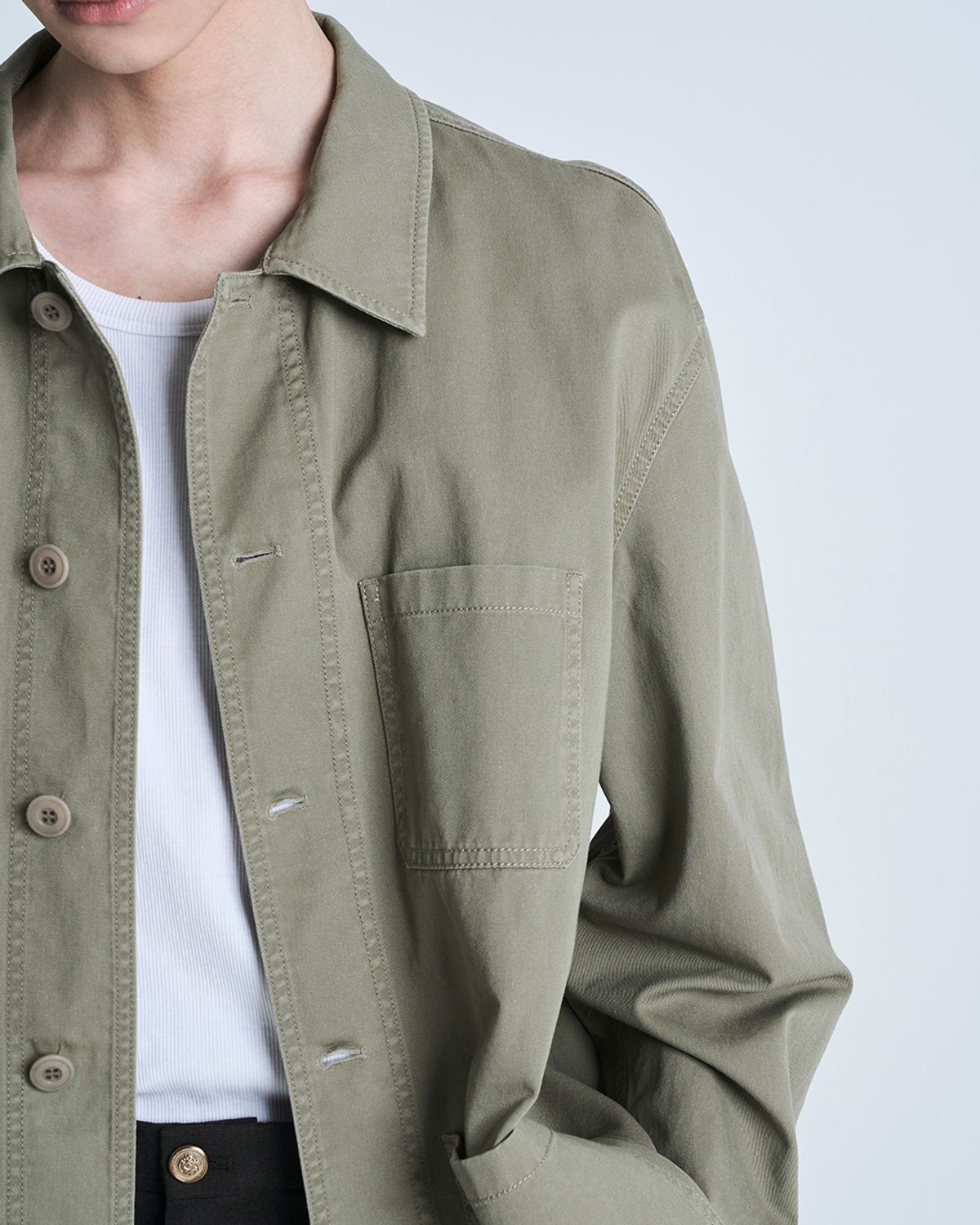 포커페이스(POKERFACE) WASHED FRENCH WORK JACKET BEIGE KHAKI