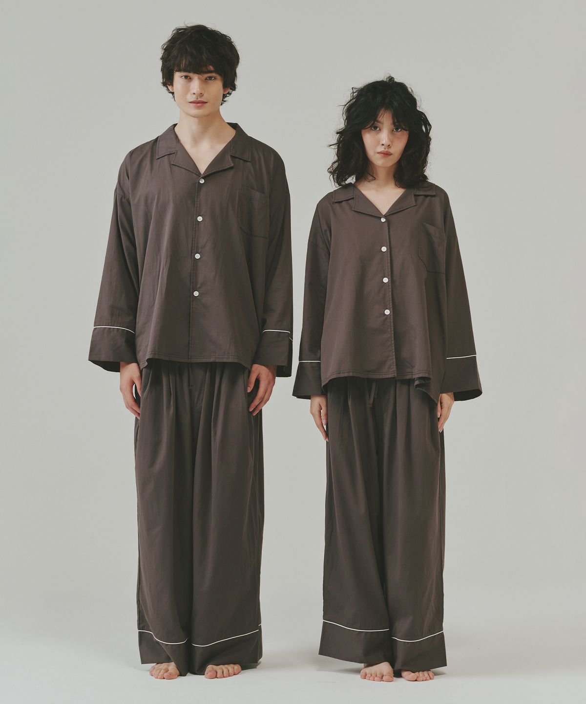 오끼뜨(OGGITT) (uni)도미토리 파이프 파자마 차콜