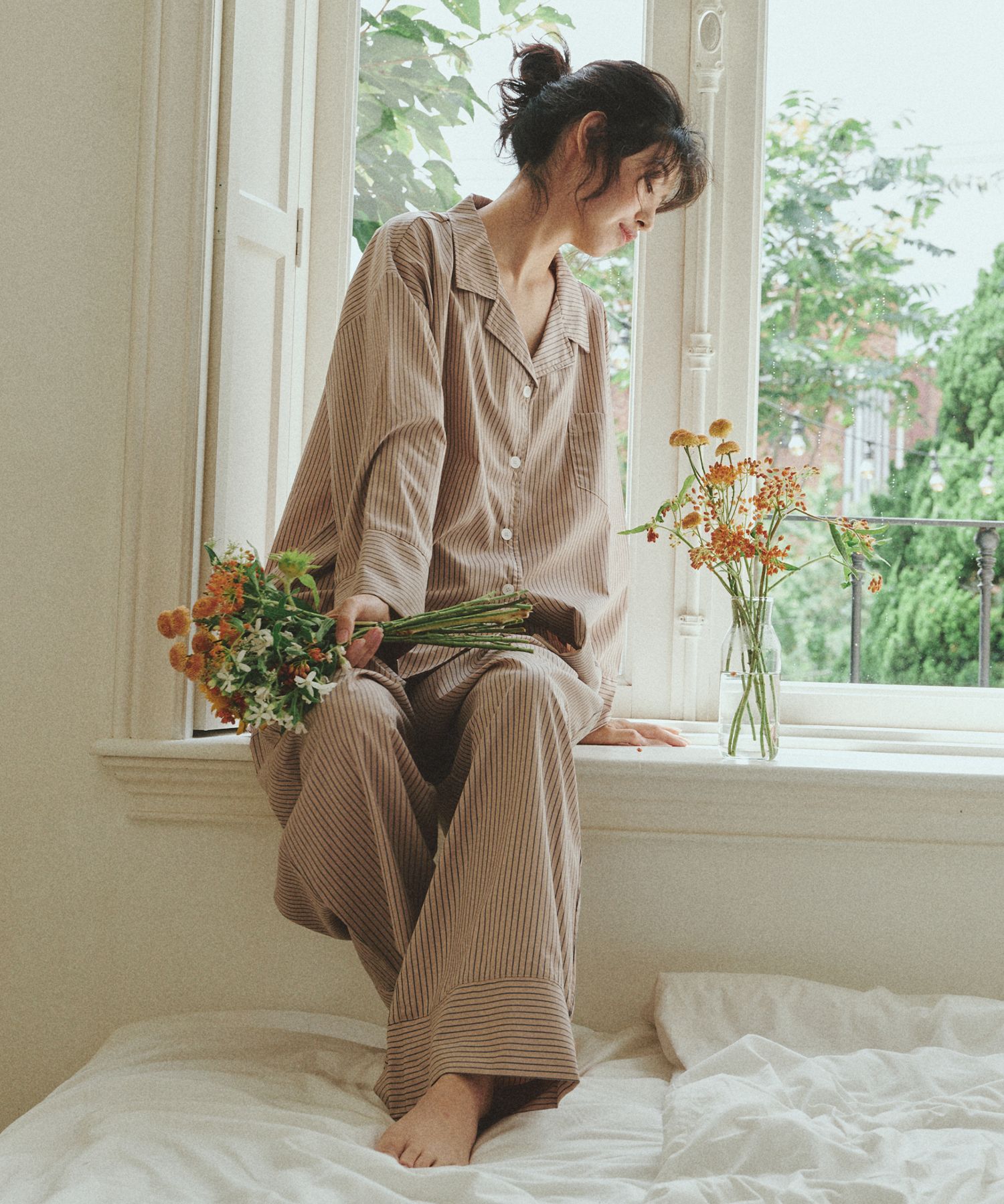 MUSINSA公式 | OGGITT (uni)Dormitory Single Pencil Striped Pajamas