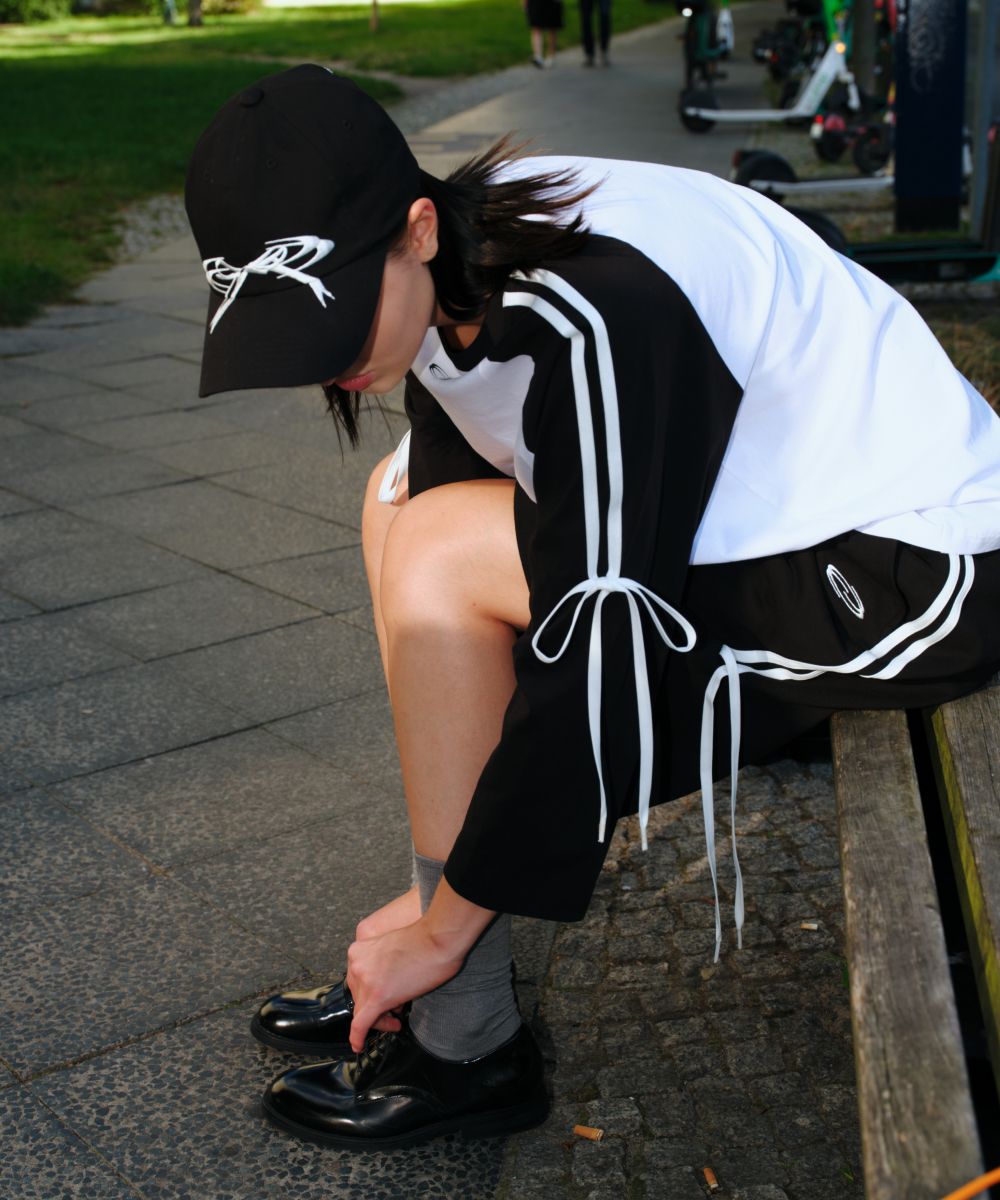 MUSINSA公式 | OPENING PROJECT Ribbon Tie Down Cap - Black