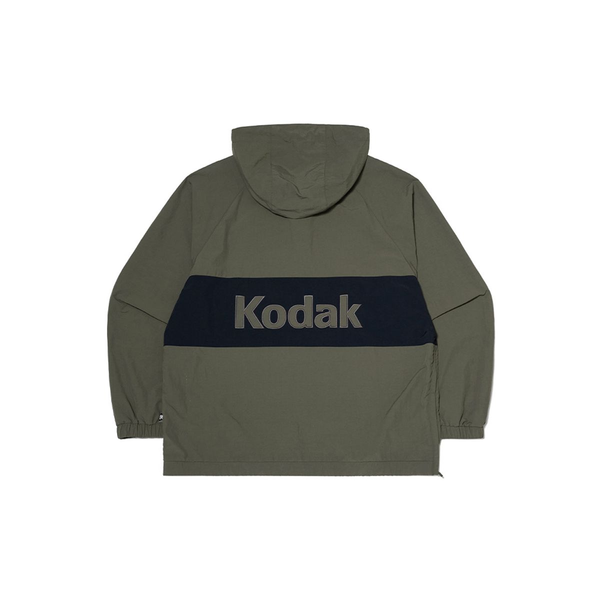 코닥(KODAK) 컬러블럭 로고 후드 아노락 자켓 KHAKI
