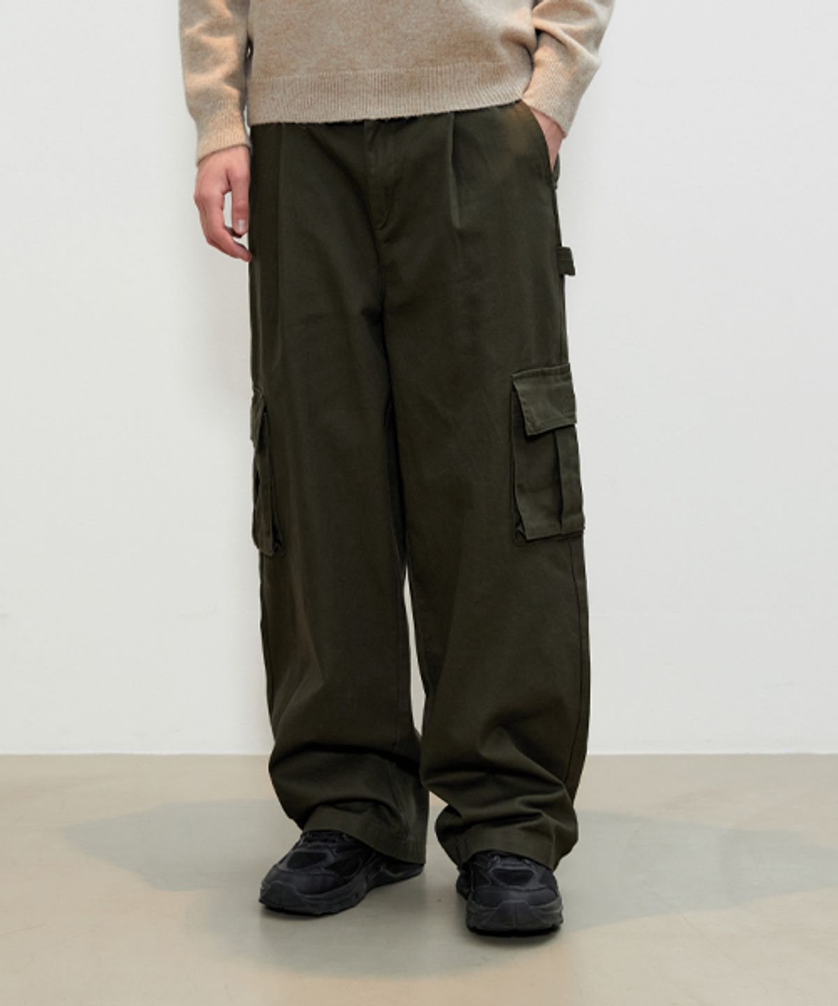 브이투(VTWO) [SET]카펜터 카고 코튼 와이드 팬츠 + 데일리 와이드 밴딩 코튼 팬츠_6COLOR