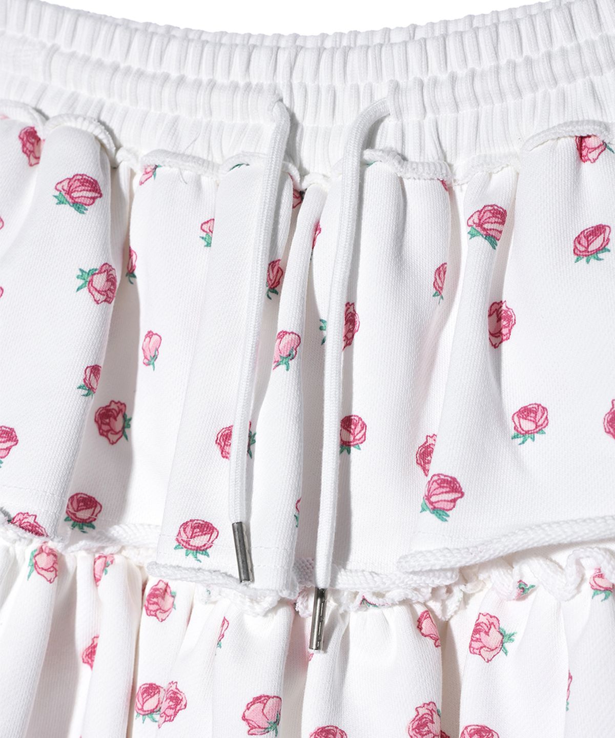 유희(YOUHEE) FLOWER PATTERN LAYERD SKIRT PANTS WHITE