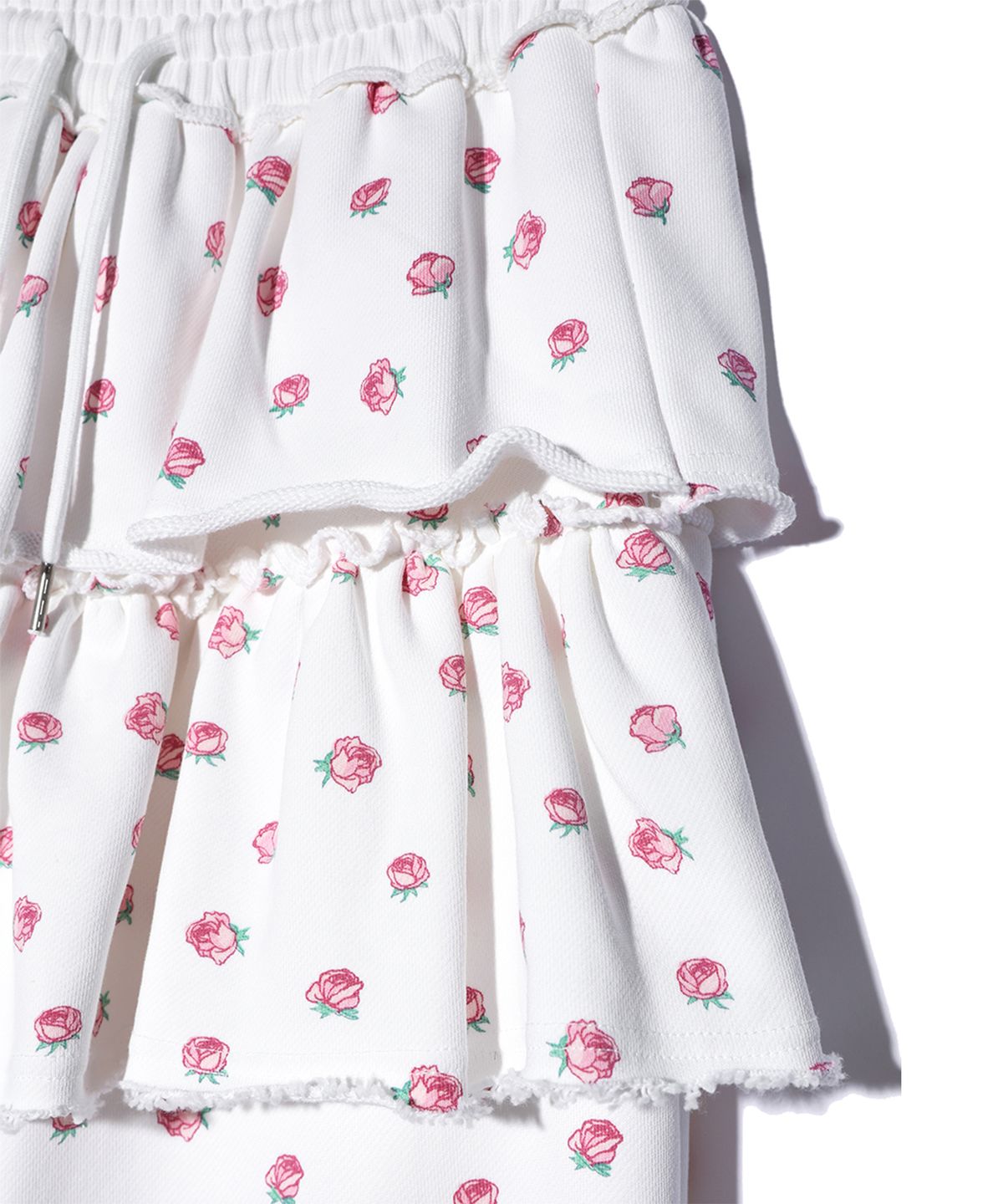 유희(YOUHEE) FLOWER PATTERN LAYERD SKIRT PANTS WHITE