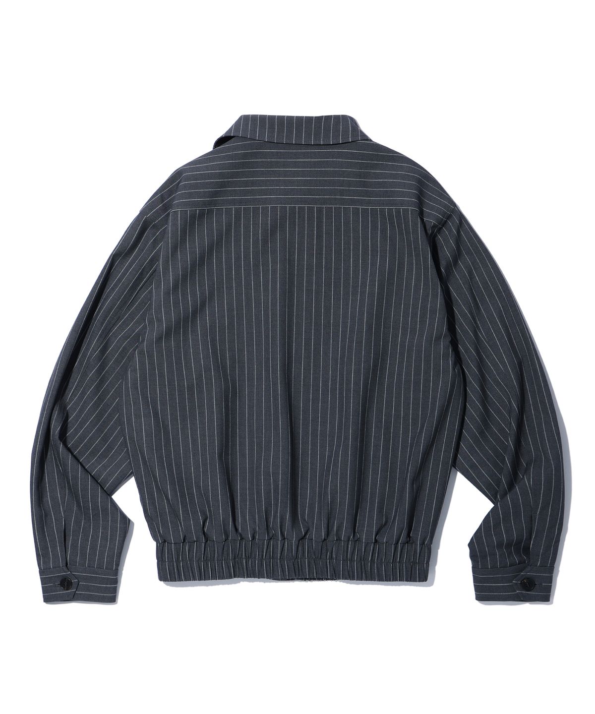 유희(YOUHEE) PIN STRIPE BOMBER JACKET CHARCOAL