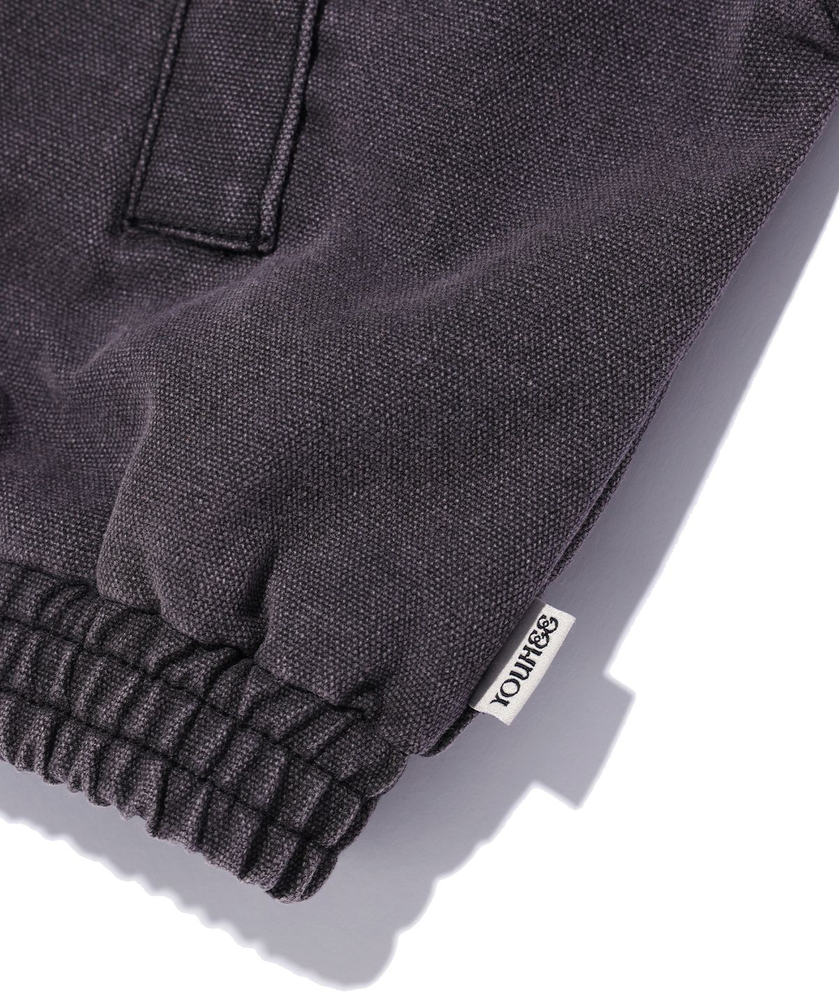 유희(YOUHEE) WASHED DENIM HOODIE JUMPER CHARCOAL