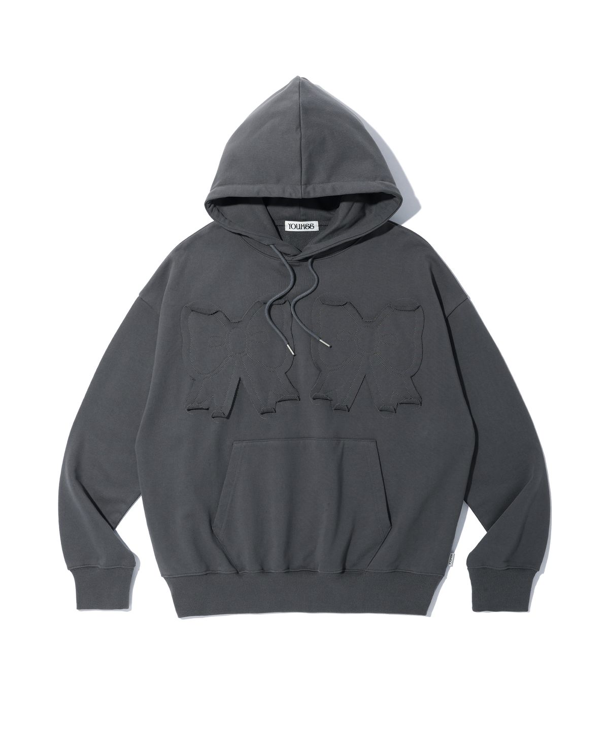 유희(YOUHEE) YOUHEE RIBBON HOODIE CHARCOAL