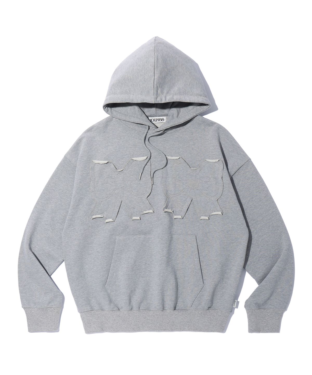 유희(YOUHEE) YOUHEE RIBBON HOODIE MELANGE GREY