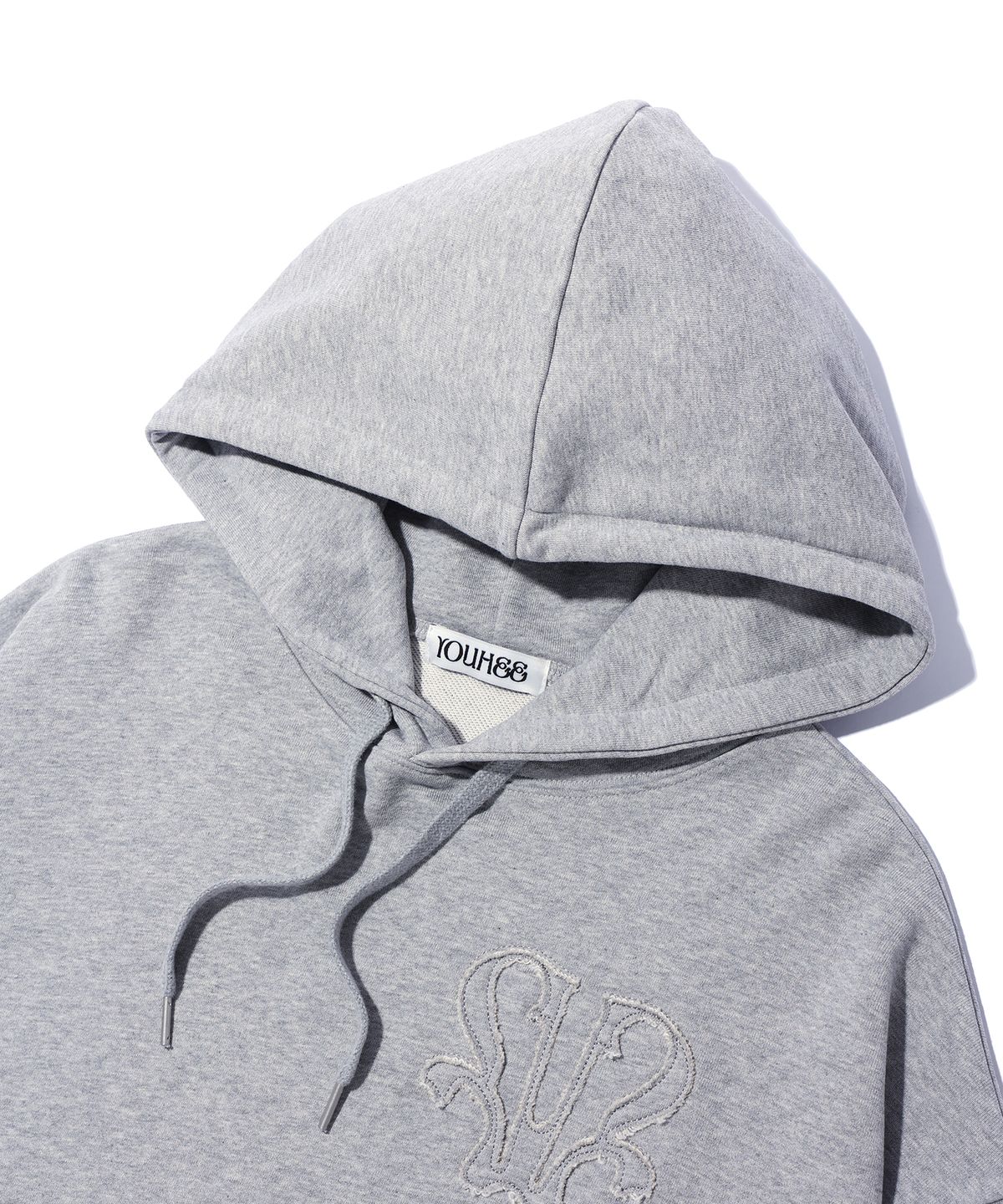 유희(YOUHEE) YOUHEE SYMBOL GRAPHIC HOODIE MELANGE GREY