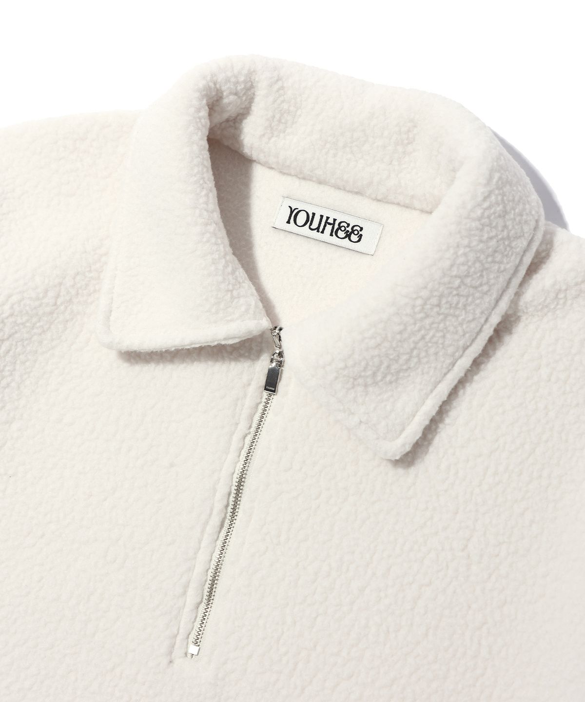 유희(YOUHEE) BOUCLE HALF NECK ZIP-UP SWEATSHIRTS IVORY