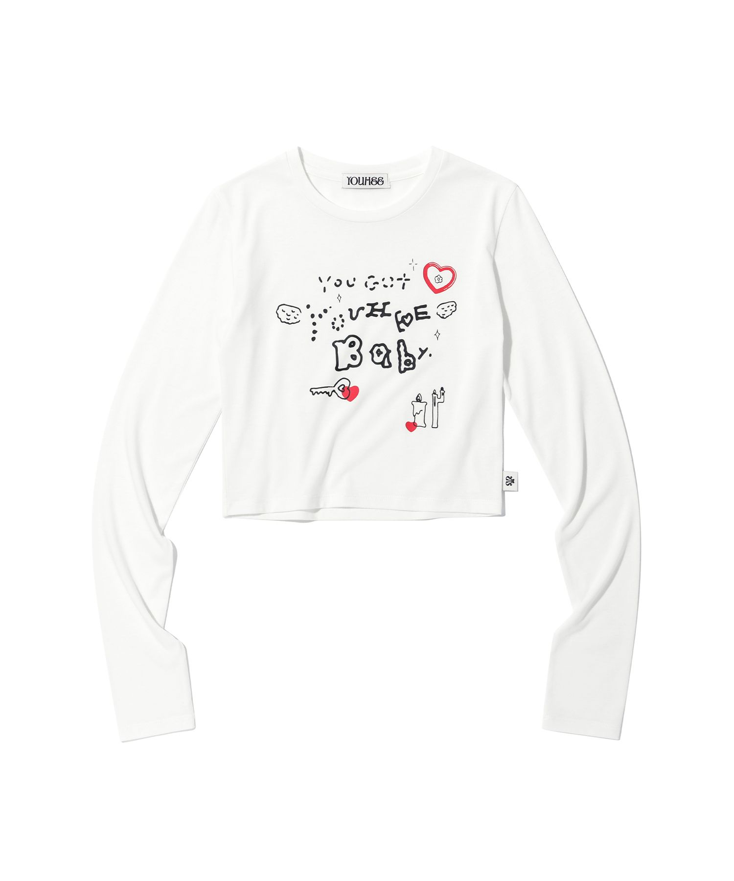 MUSINSA | YOUHEE YOUHEE GRAPHIC LONG SLEEVE WHITE