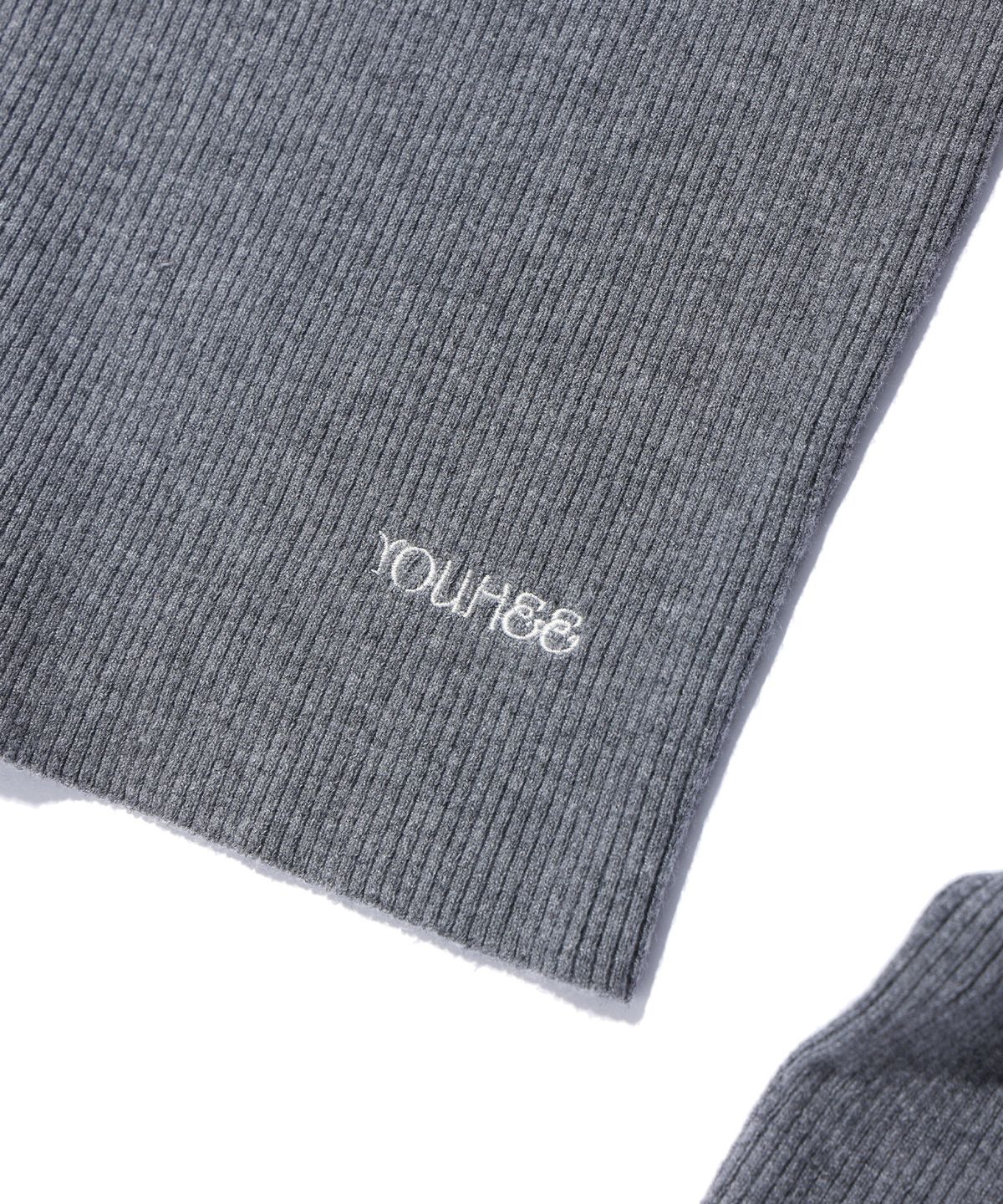유희(YOUHEE) BASIC LOGO KNIT MELANGE GREY