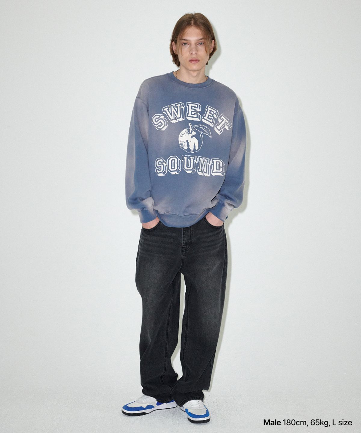 마하그리드(MAHAGRID) FADED SWEET SOUND SWEATSHIRT BLUE(MG2EFMM452A)