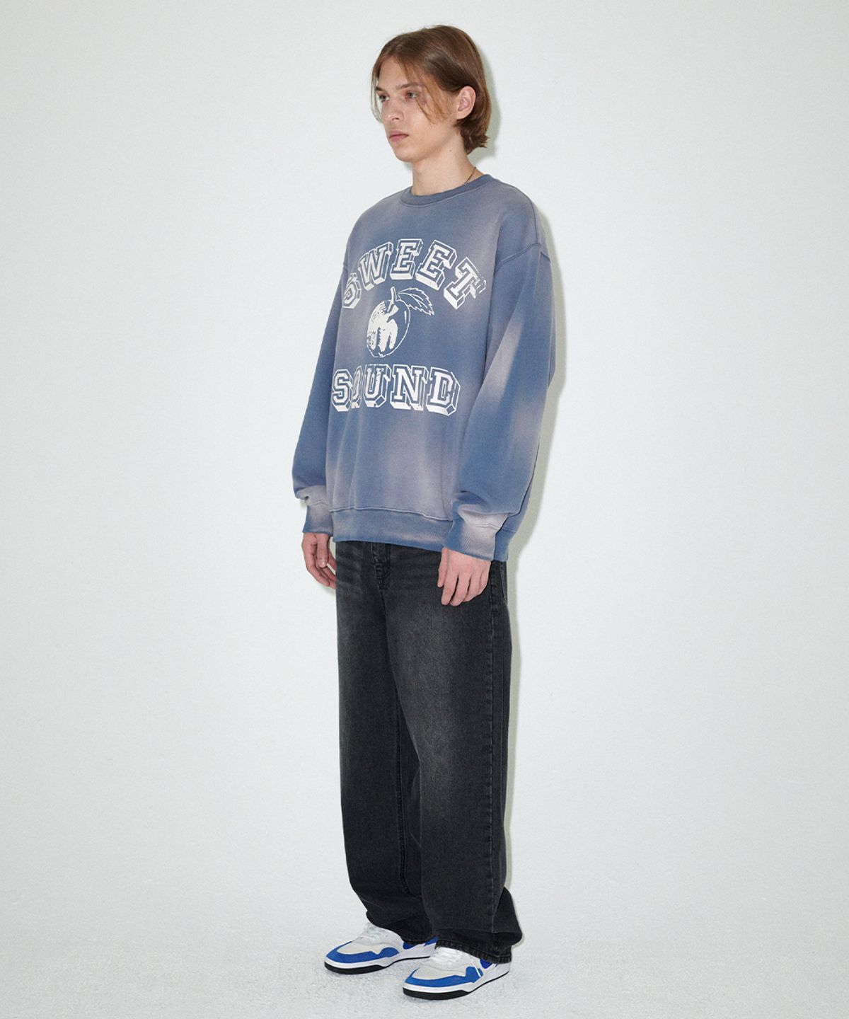 마하그리드(MAHAGRID) FADED SWEET SOUND SWEATSHIRT BLUE(MG2EFMM452A)