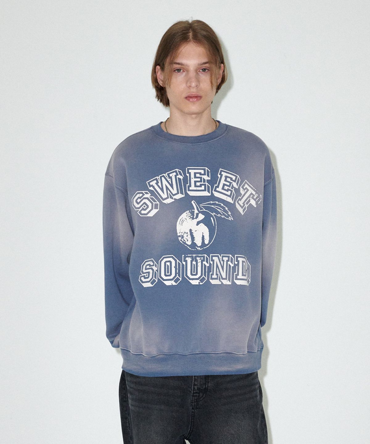 마하그리드(MAHAGRID) FADED SWEET SOUND SWEATSHIRT BLUE(MG2EFMM452A)