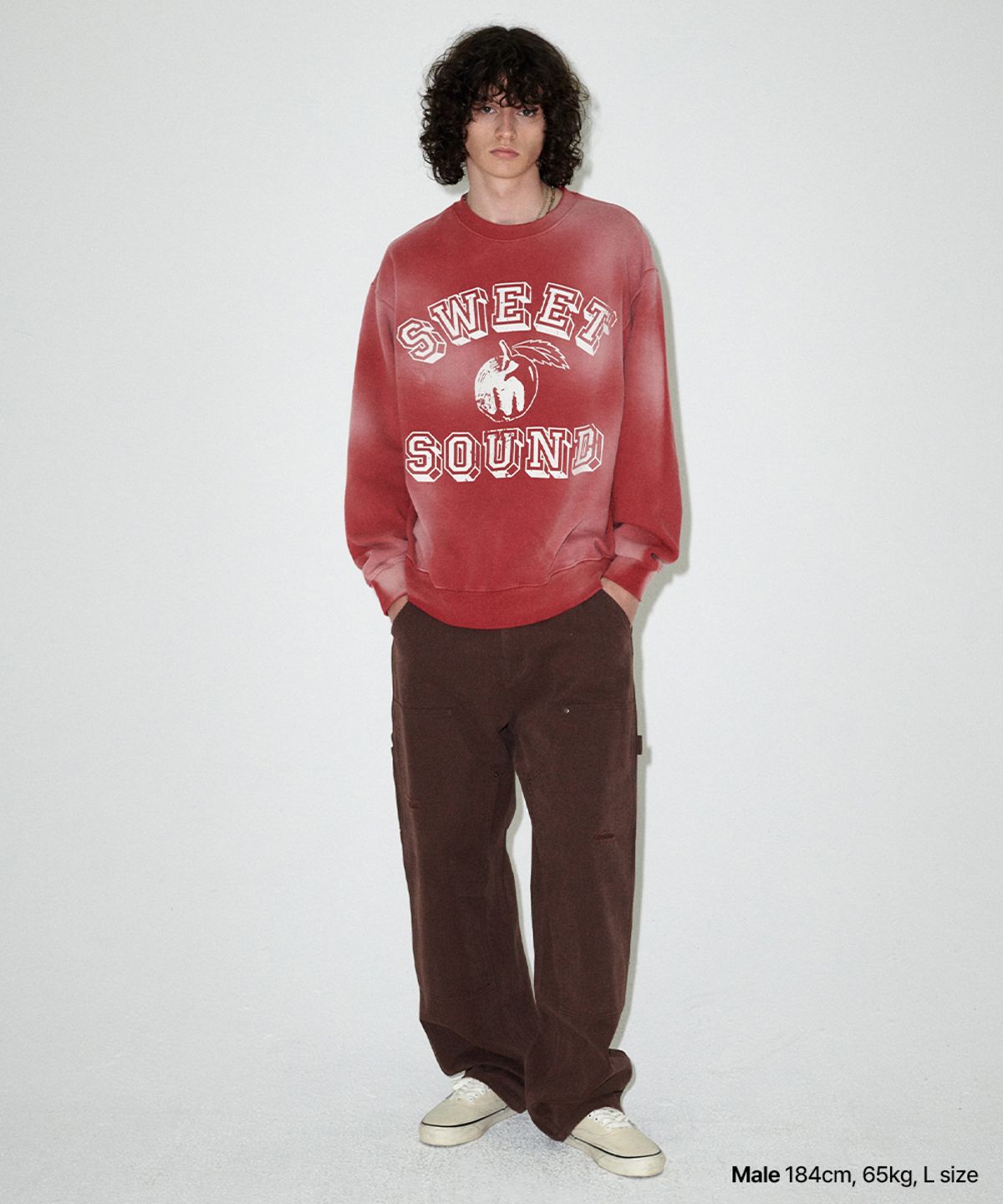 마하그리드(MAHAGRID) FADED SWEET SOUND SWEATSHIRT RED(MG2EFMM452A)