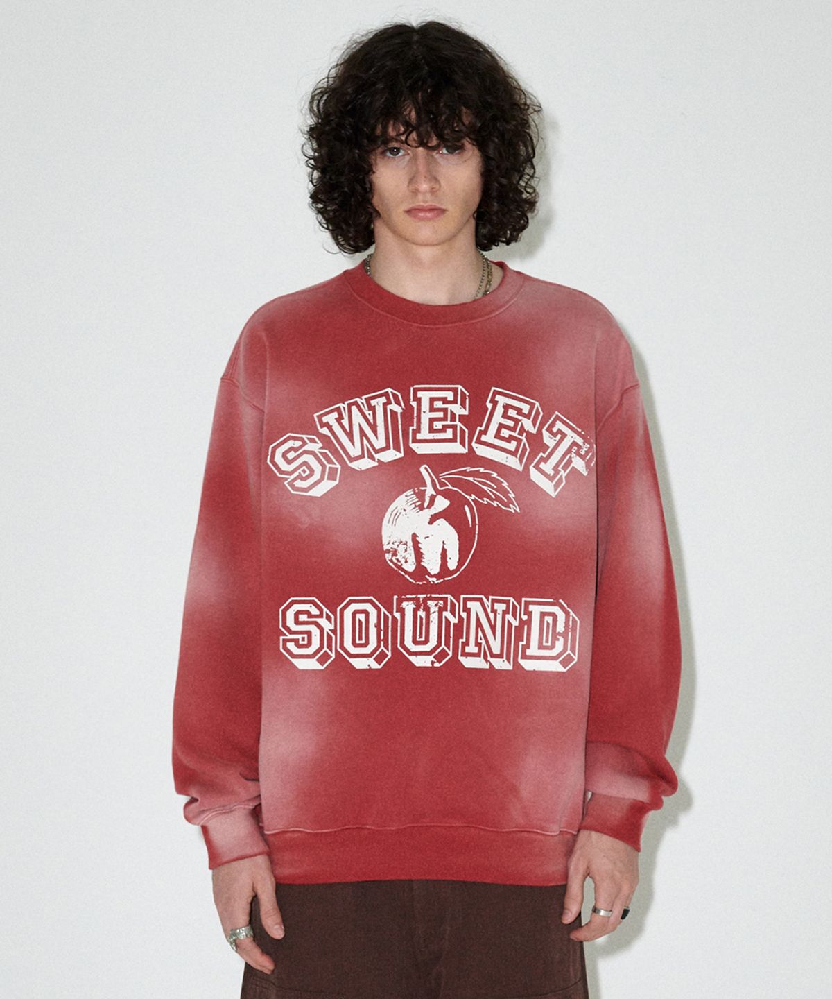 마하그리드(MAHAGRID) FADED SWEET SOUND SWEATSHIRT RED(MG2EFMM452A)