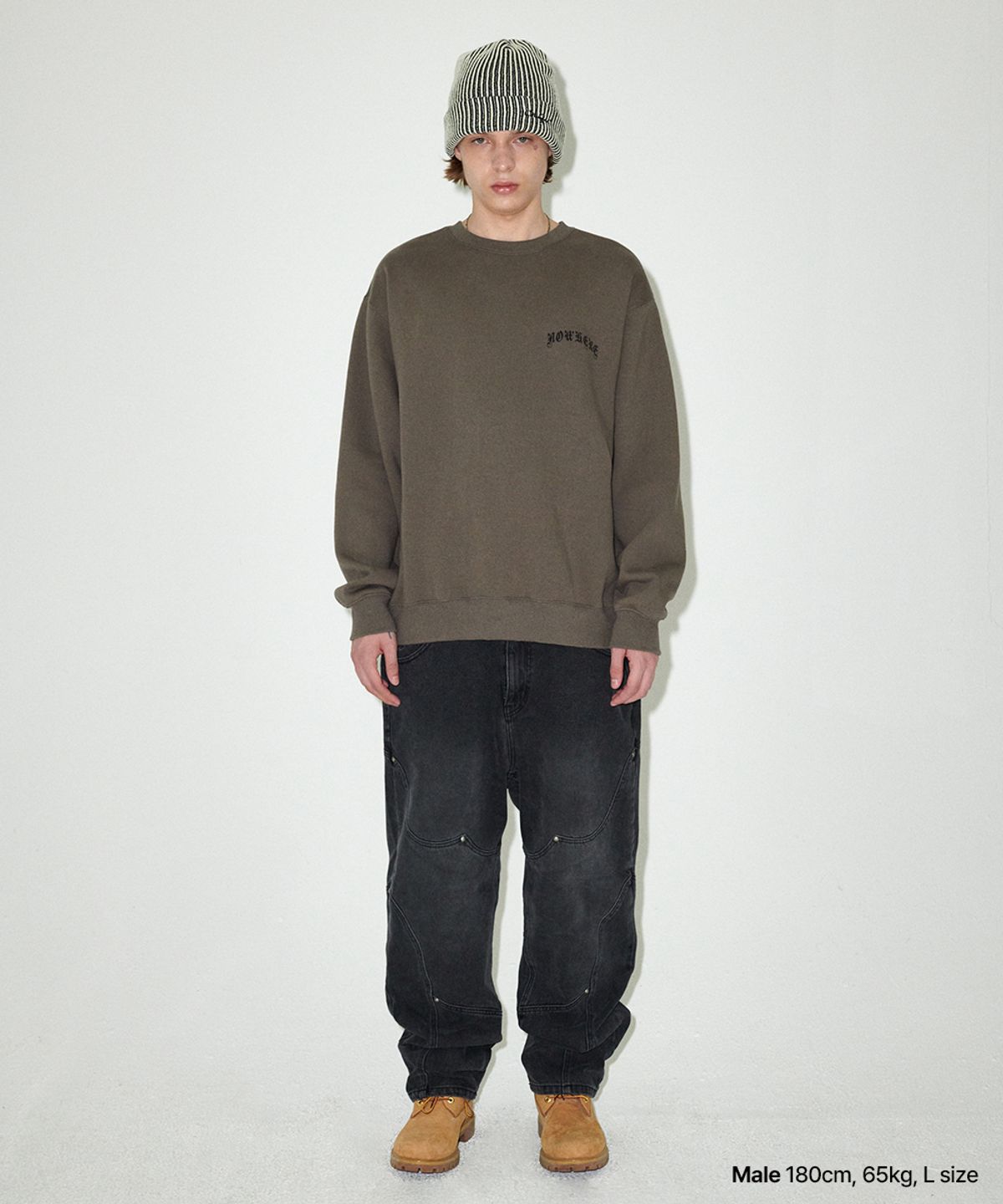 마하그리드(MAHAGRID) BACK NOWHERE SWEATSHIRT BROWN(MG2EFMM453A)