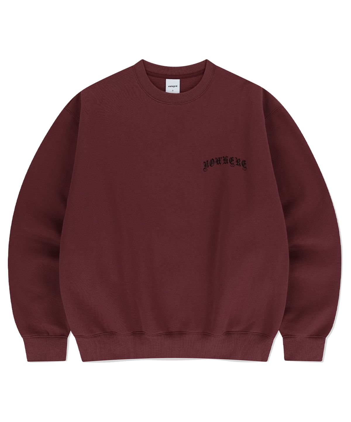 마하그리드(MAHAGRID) BACK NOWHERE SWEATSHIRT MAROON(MG2EFMM453A)