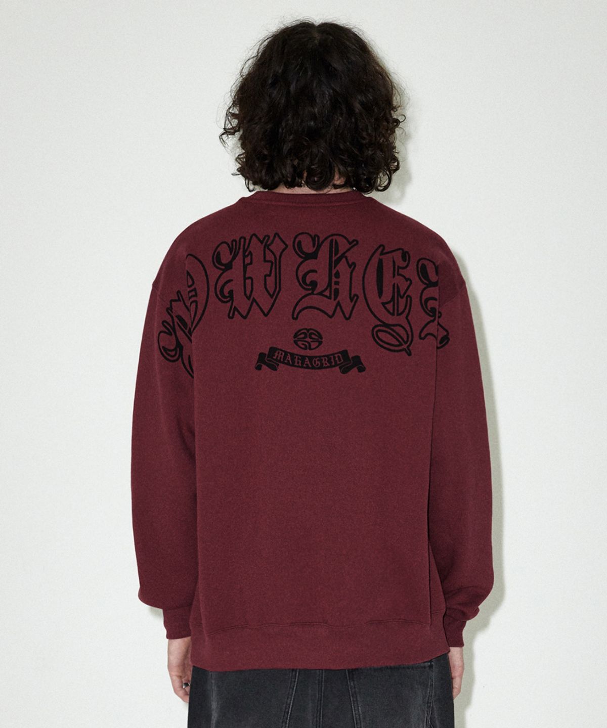 마하그리드(MAHAGRID) BACK NOWHERE SWEATSHIRT MAROON(MG2EFMM453A)