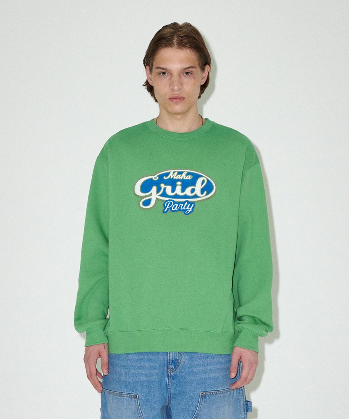 마하그리드(MAHAGRID) MAHAGRID PARTY SWEATSHIRT GREEN(MG2EFMM458A)