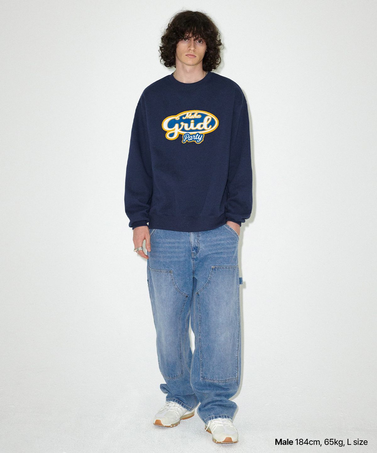 마하그리드(MAHAGRID) MAHAGRID PARTY SWEATSHIRT NAVY(MG2EFMM458A)
