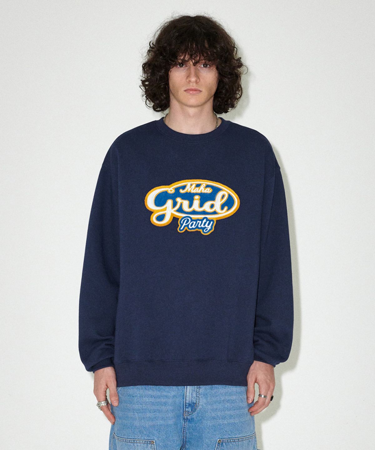 마하그리드(MAHAGRID) MAHAGRID PARTY SWEATSHIRT NAVY(MG2EFMM458A)