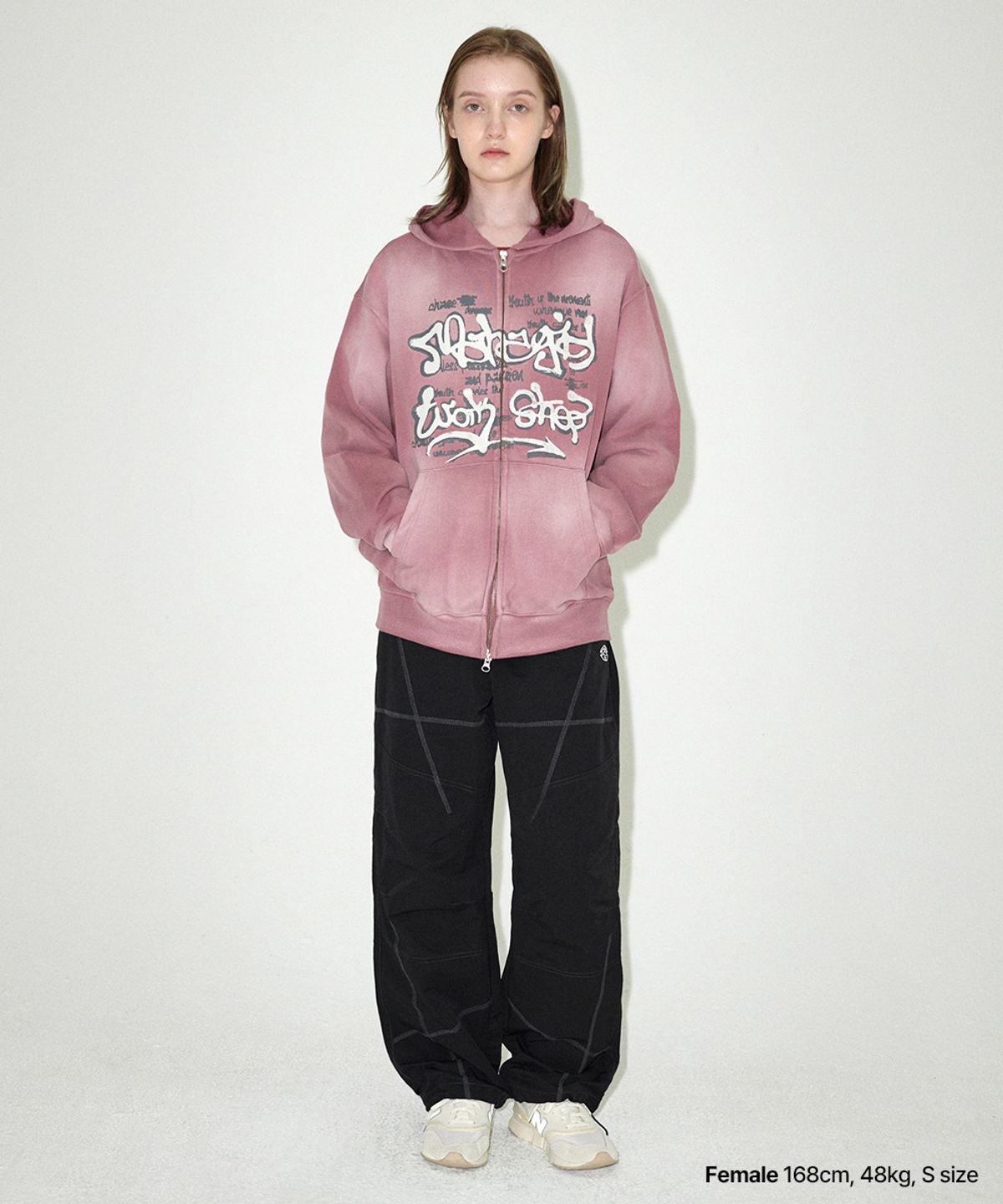 마하그리드(MAHAGRID) SPRAY GRAFFITI ZIP UP HOODIE PINK(MG2EFMM493A)