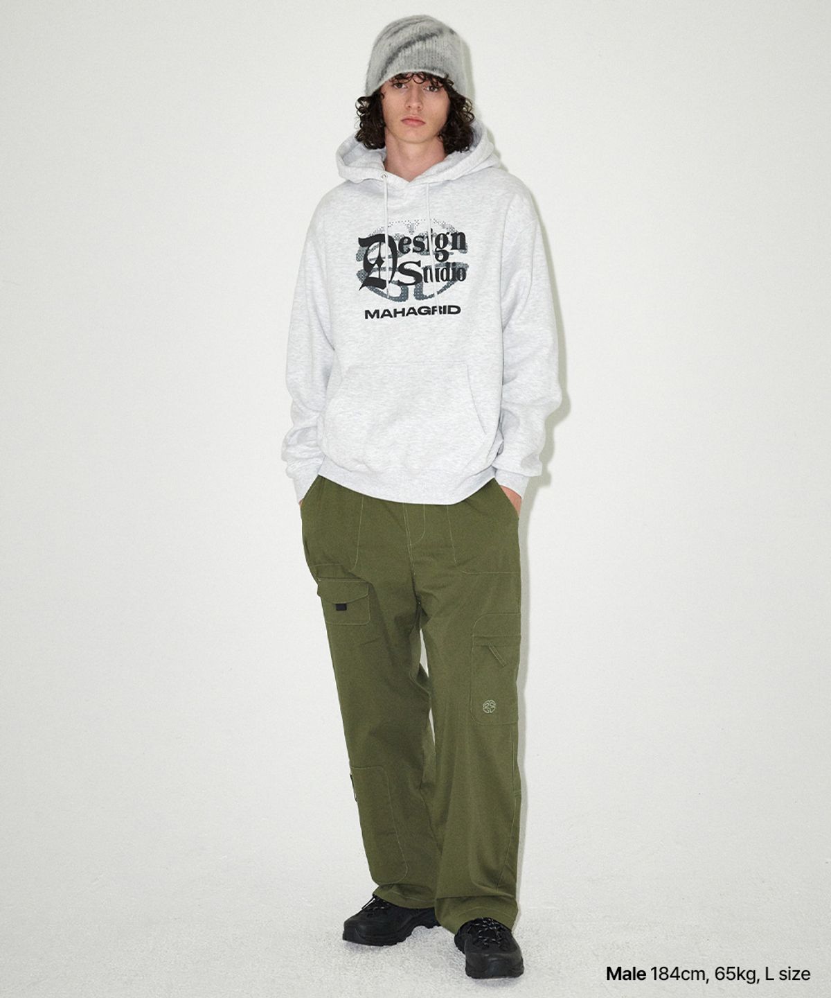 마하그리드(MAHAGRID) DESIGN STUDIO HOODIE LIGHT GREY(MG2EFMM411A)