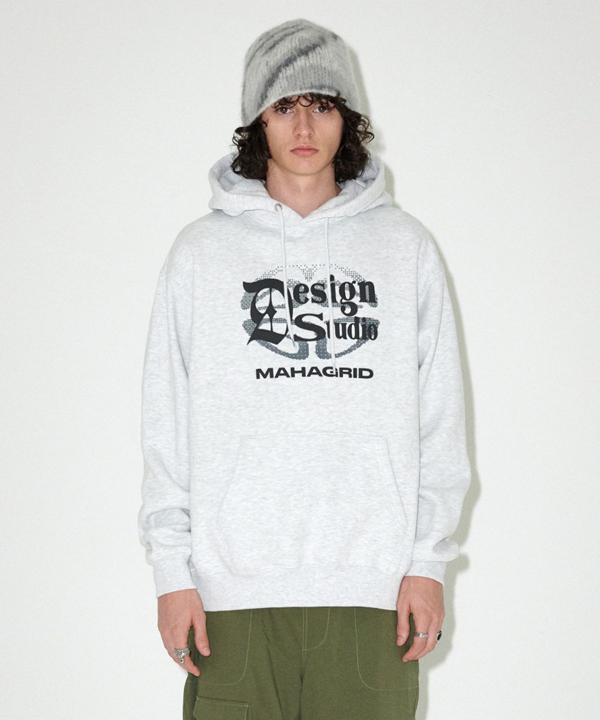 마하그리드(MAHAGRID) DESIGN STUDIO HOODIE LIGHT GREY(MG2EFMM411A)