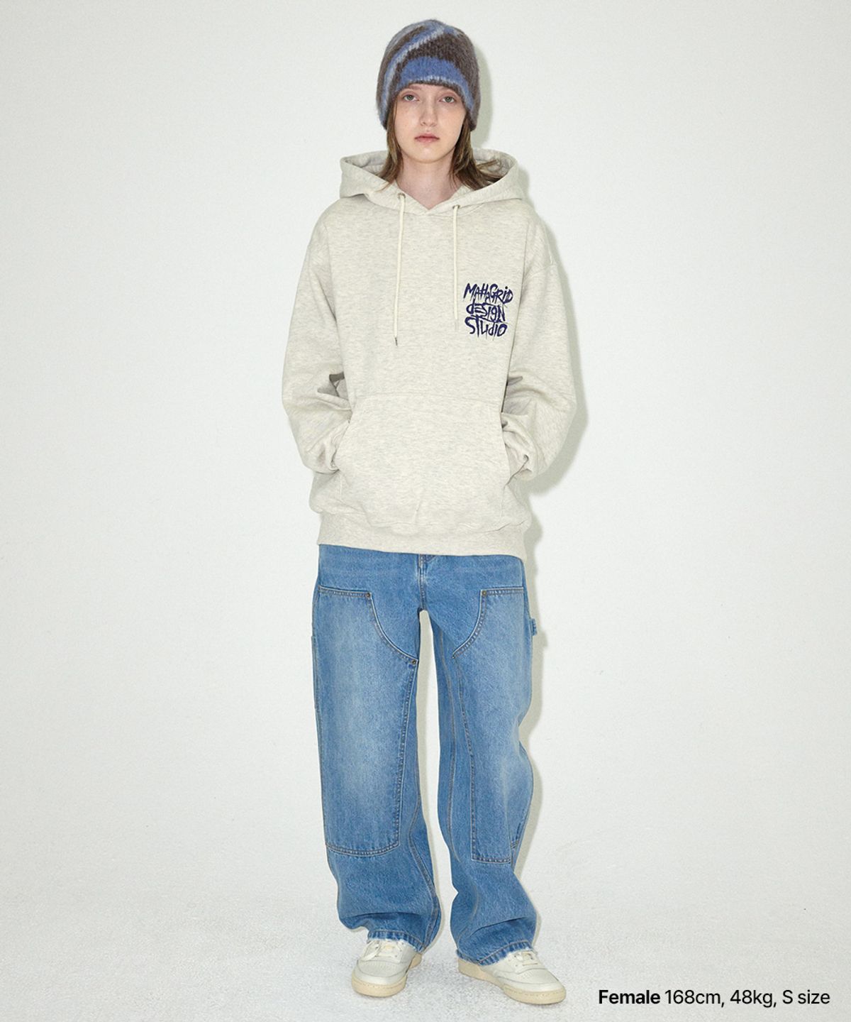 마하그리드(MAHAGRID) SLASH LOGO HOODIE OATMEAL(MG2FFMM427A)