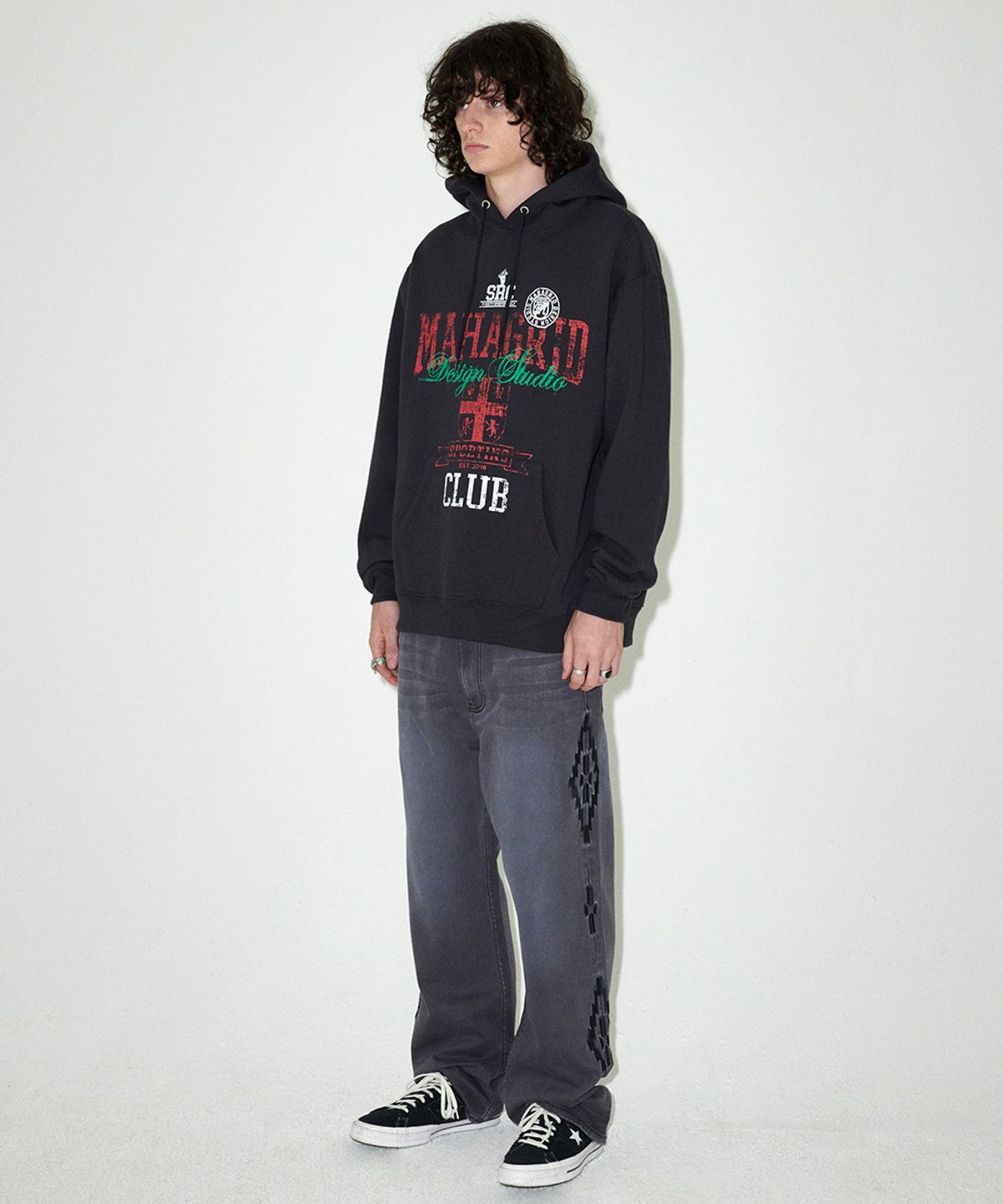 마하그리드(MAHAGRID) SPORTING CLUB HOODIE BLACK(MG2EFMM414A)