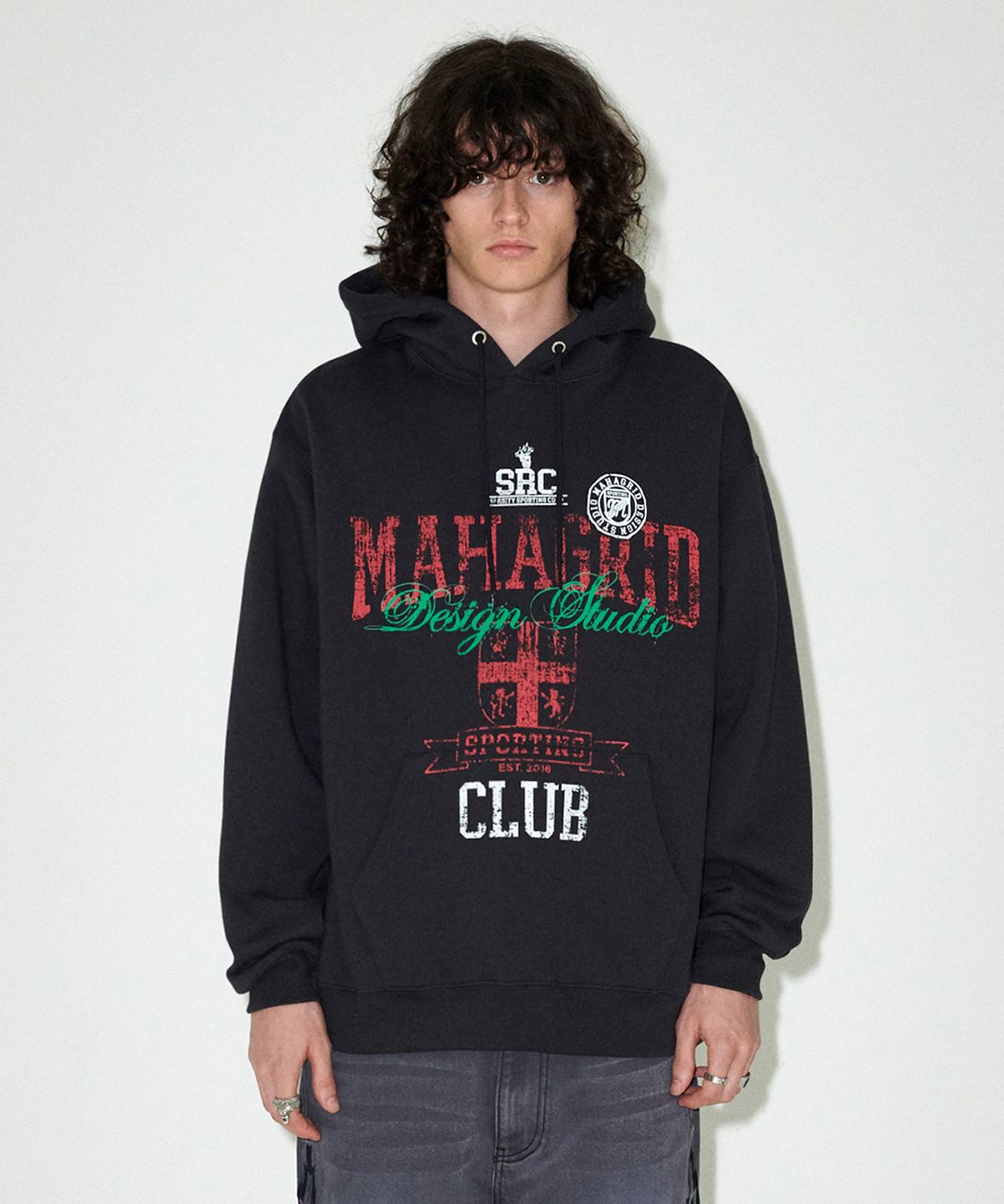 마하그리드(MAHAGRID) SPORTING CLUB HOODIE BLACK(MG2EFMM414A)