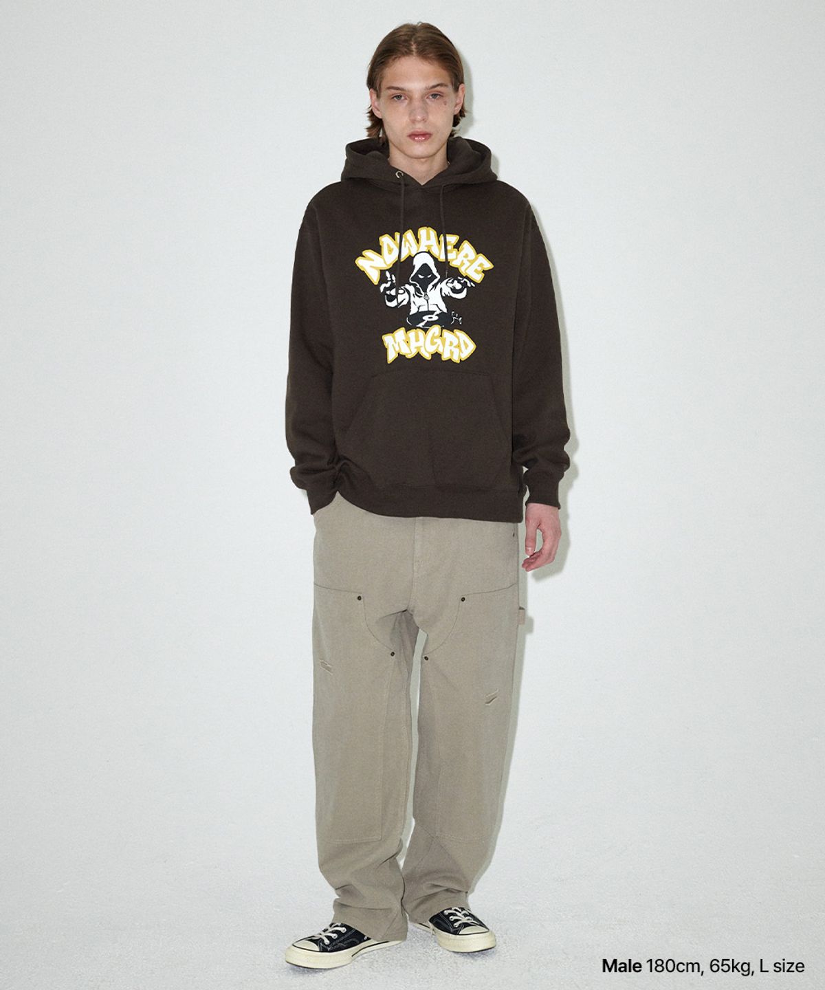 마하그리드(MAHAGRID) NOWHERE DJ HOODIE BROWN(MG2EFMM420A)