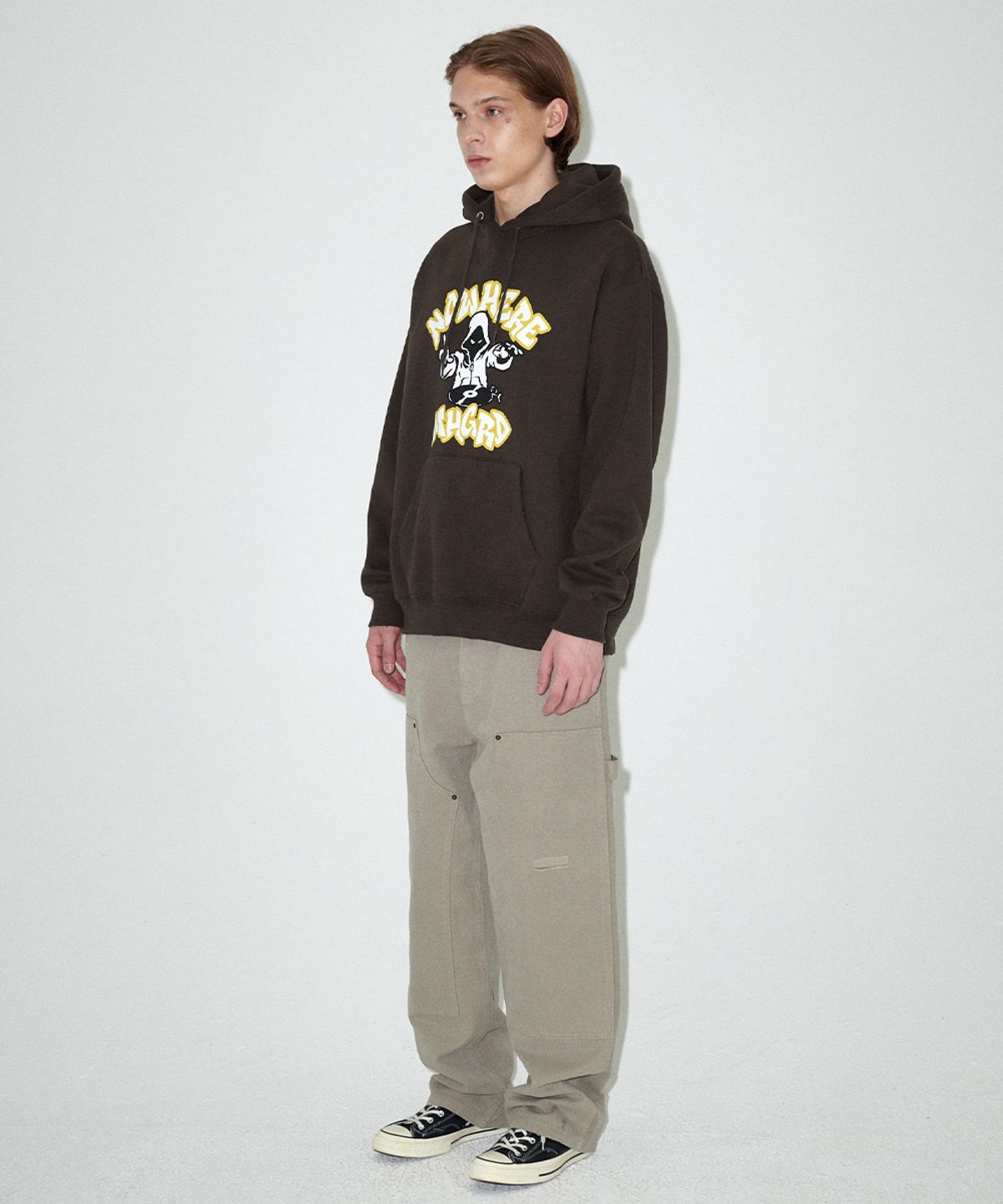 마하그리드(MAHAGRID) NOWHERE DJ HOODIE BROWN(MG2EFMM420A)