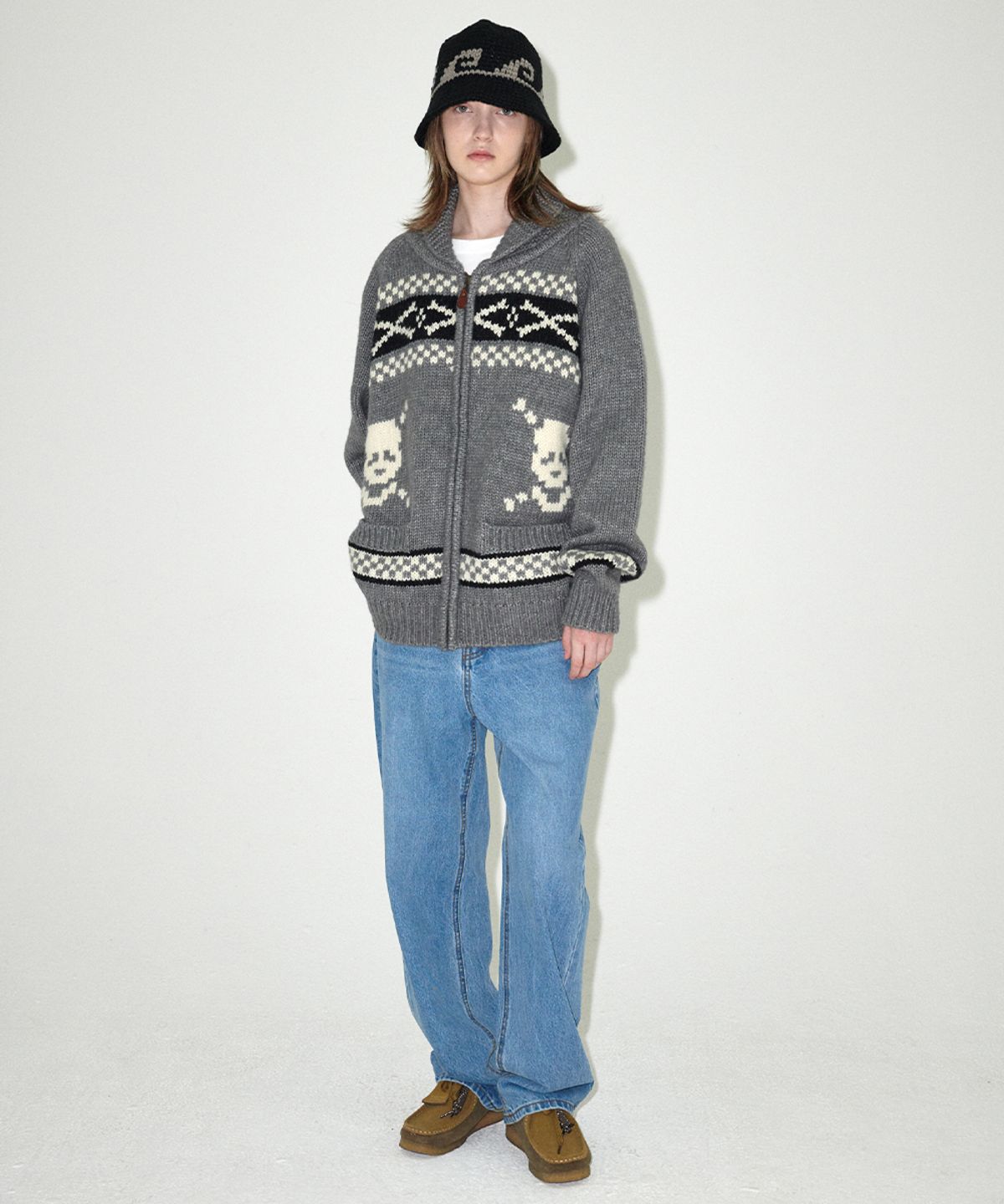 마하그리드(MAHAGRID) SWELL HANDMADE KNIT BUCKET HAT BLACK(MG2EFMAB35A)
