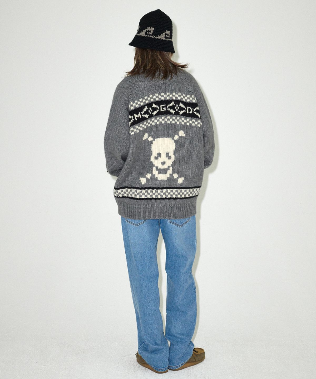 마하그리드(MAHAGRID) SWELL HANDMADE KNIT BUCKET HAT BLACK(MG2EFMAB35A)