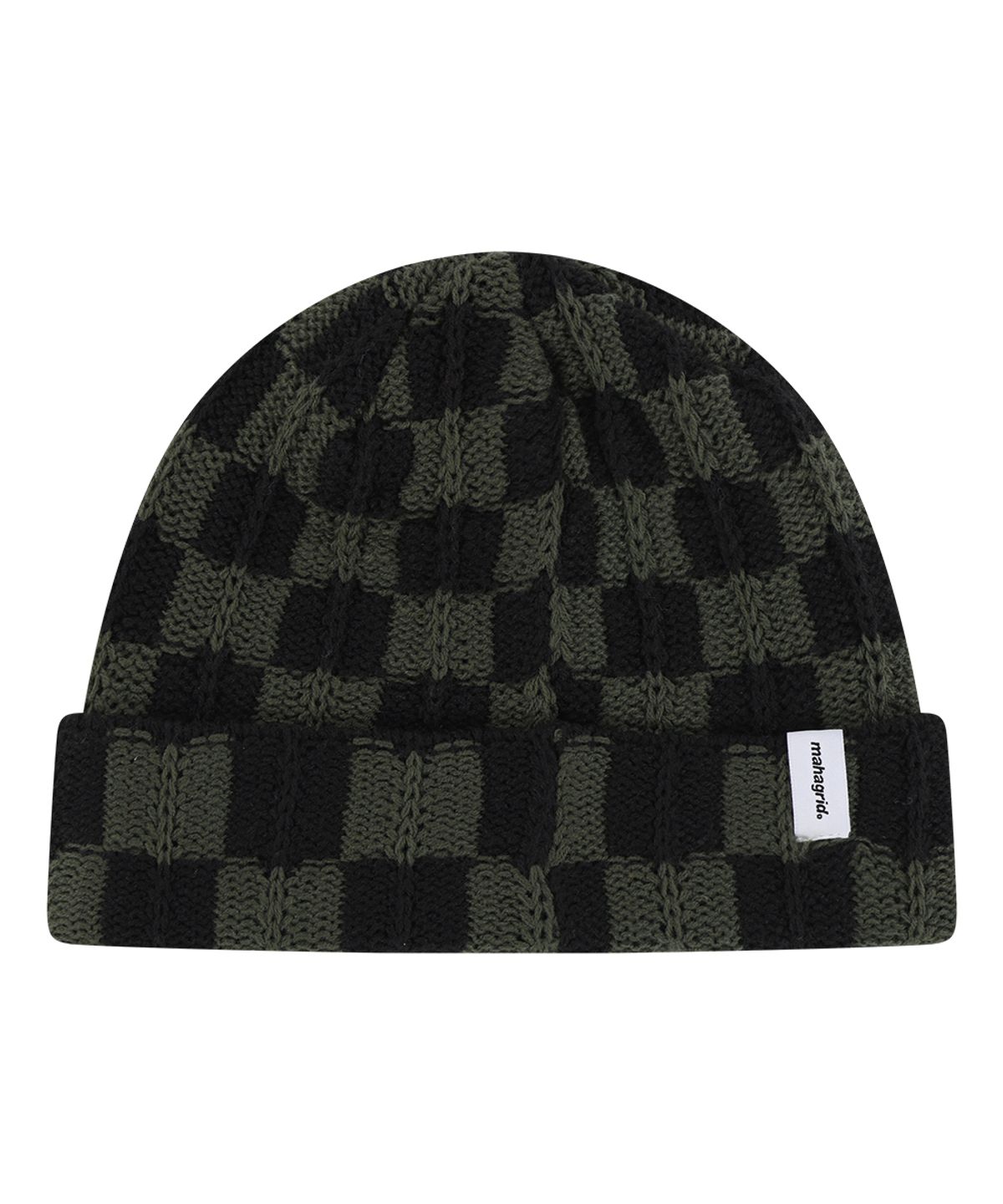마하그리드(MAHAGRID) CHECKERBOARD BEANIE OLIVE/BLACK(MG2EFMAB37A)