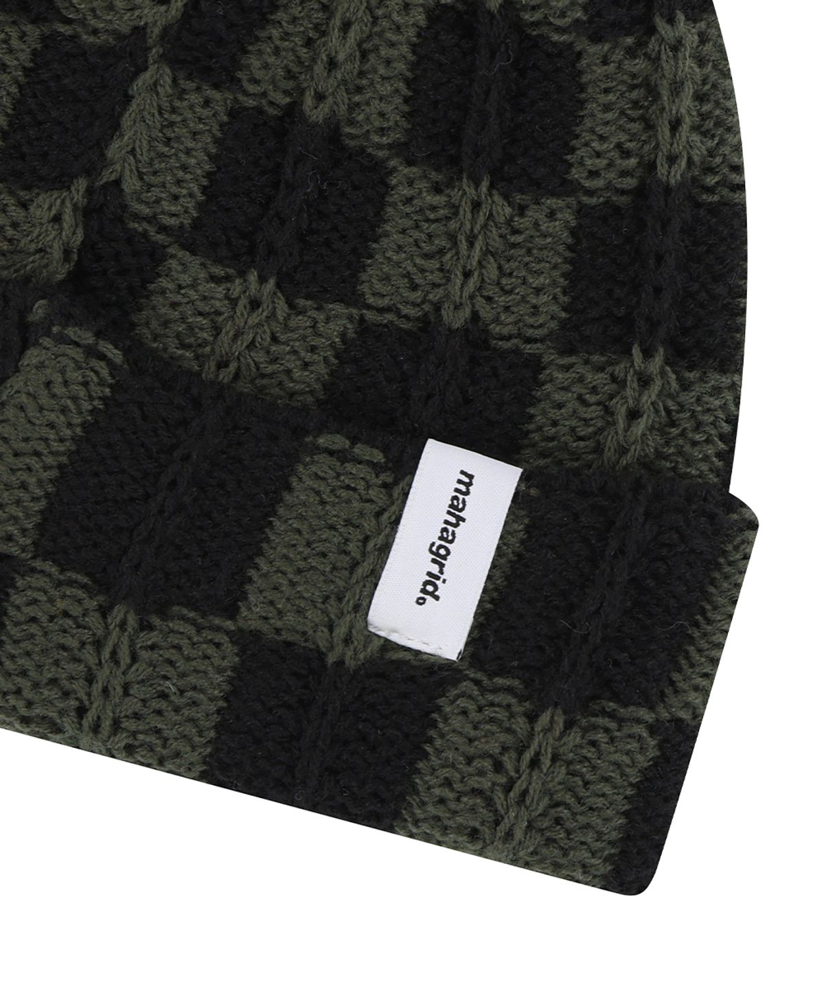 마하그리드(MAHAGRID) CHECKERBOARD BEANIE OLIVE/BLACK(MG2EFMAB37A)