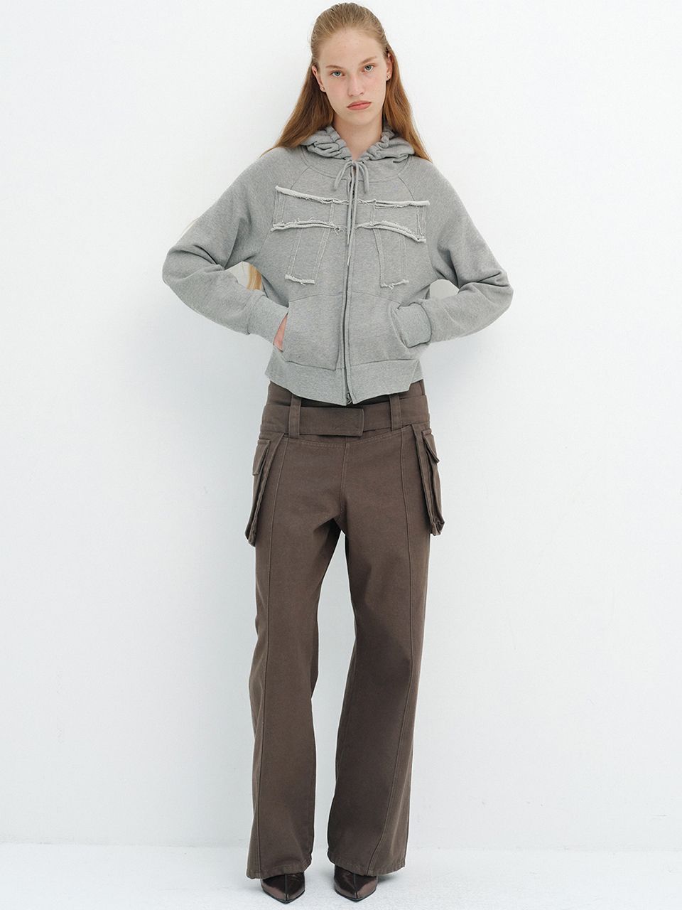 ★CERRIC★BELT BAG LAYERED PANTS★1429★Khaki★韓国★大人気 BELT BAG LAYERED PANTS / KHAKI - CERRIC