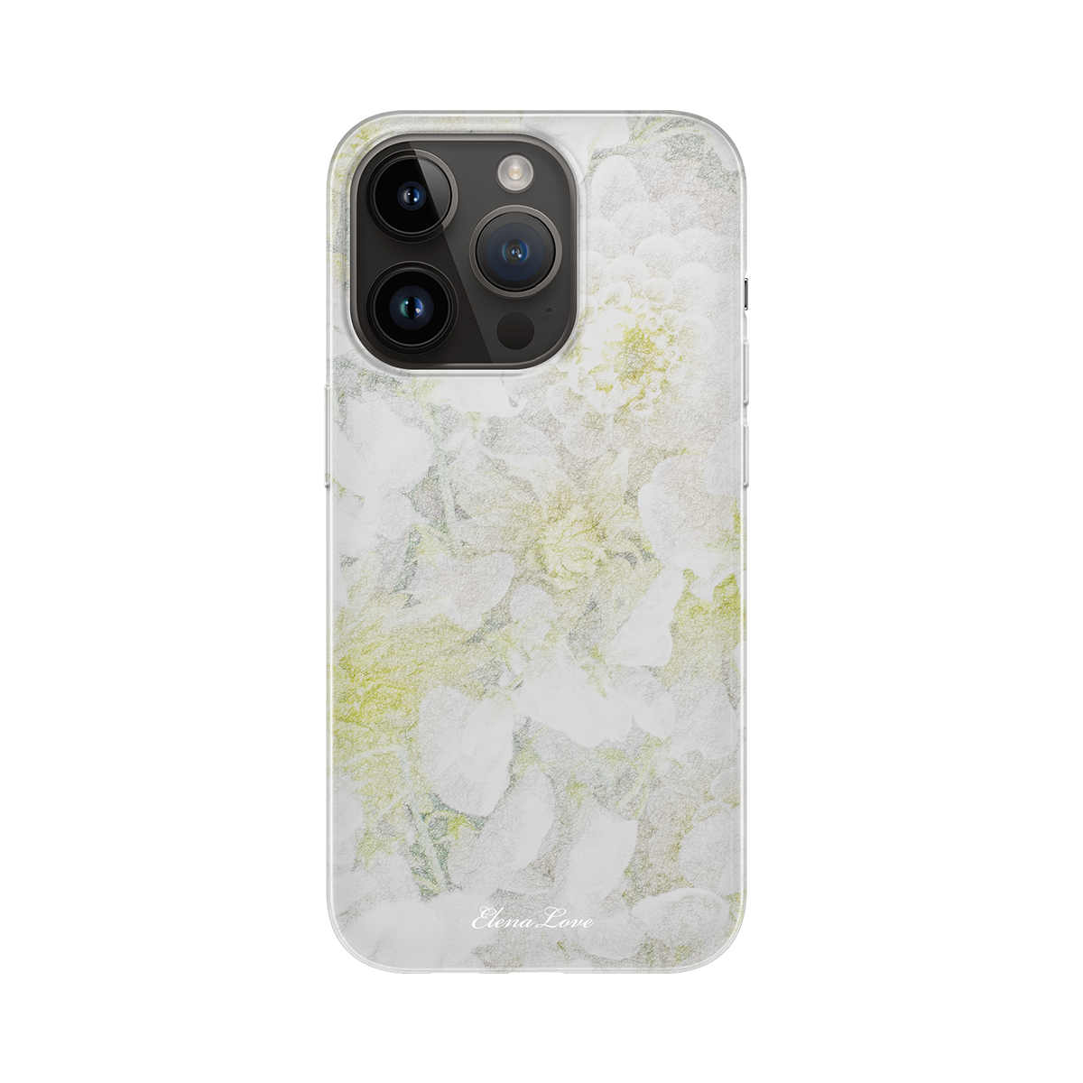 엘레나 러브(ELENALOVE) [Clear case] White flower sketch 클리어케이스