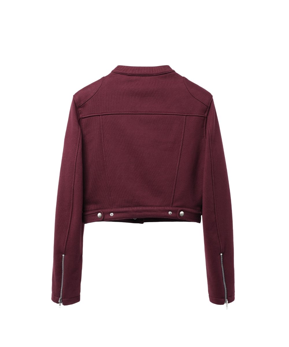 MUSINSA | OPENING PROJECT W Biker Jersey Jacket - Burgundy