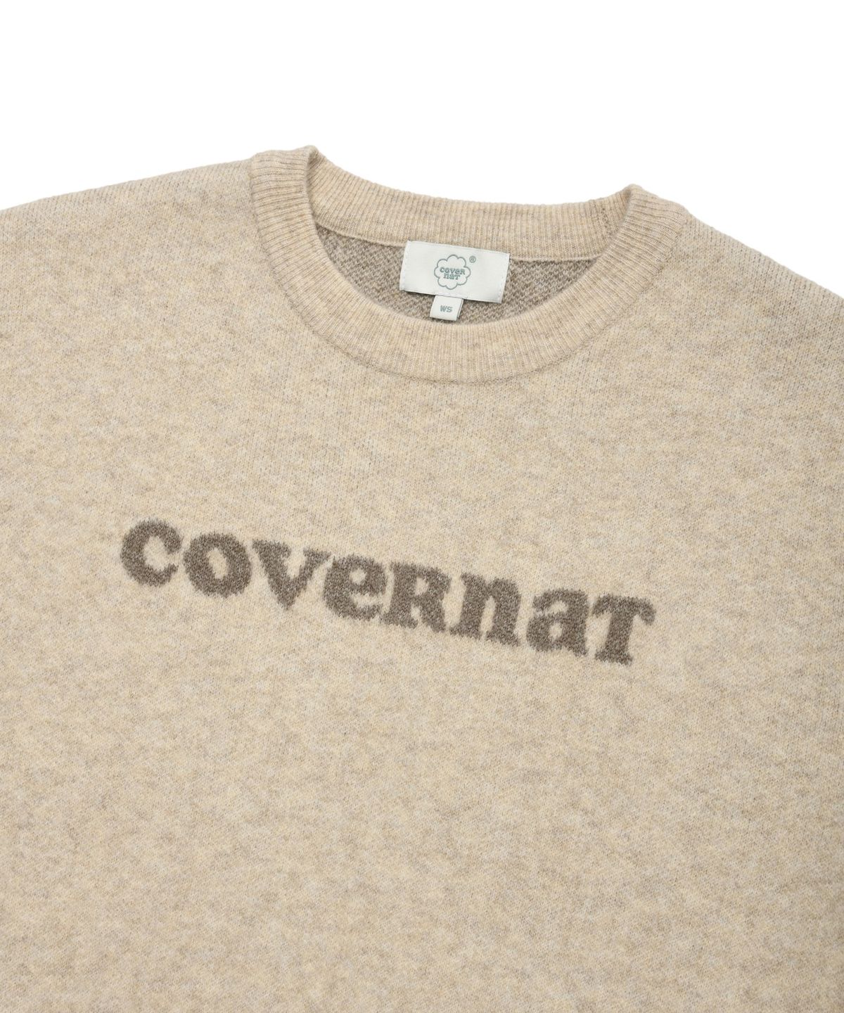 커버낫 우먼(COVERNAT WOMAN) 우먼 쿠퍼 로고 니트 Oatmeal
