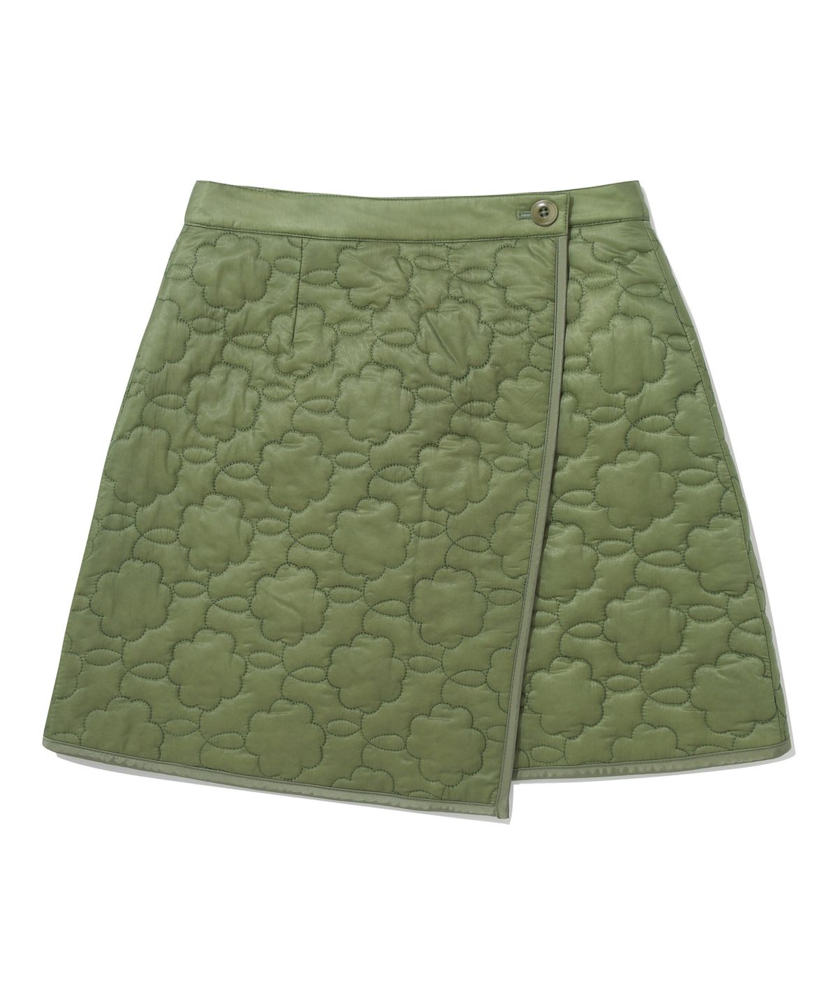 커버낫 우먼(COVERNAT WOMAN) 우먼 클로버하트 퀼팅 랩 미니 스커트 Olive