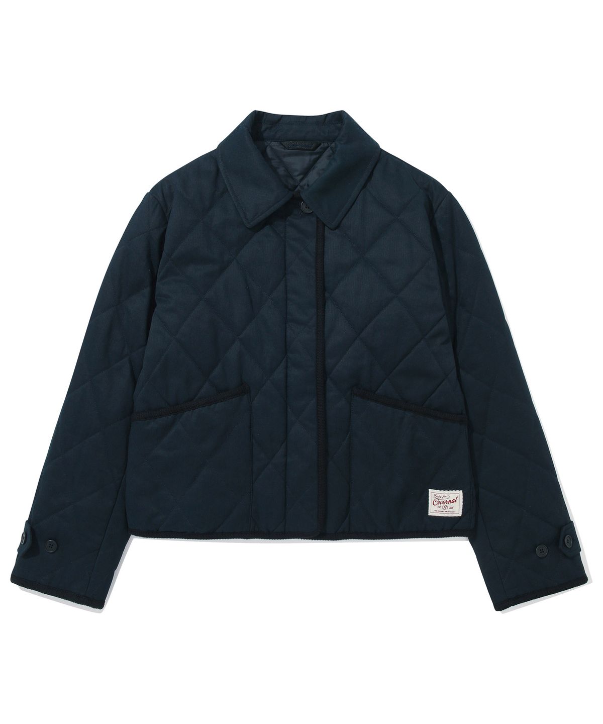 커버낫 우먼(COVERNAT WOMAN) 우먼 카라 퀼팅 자켓 Dark Navy