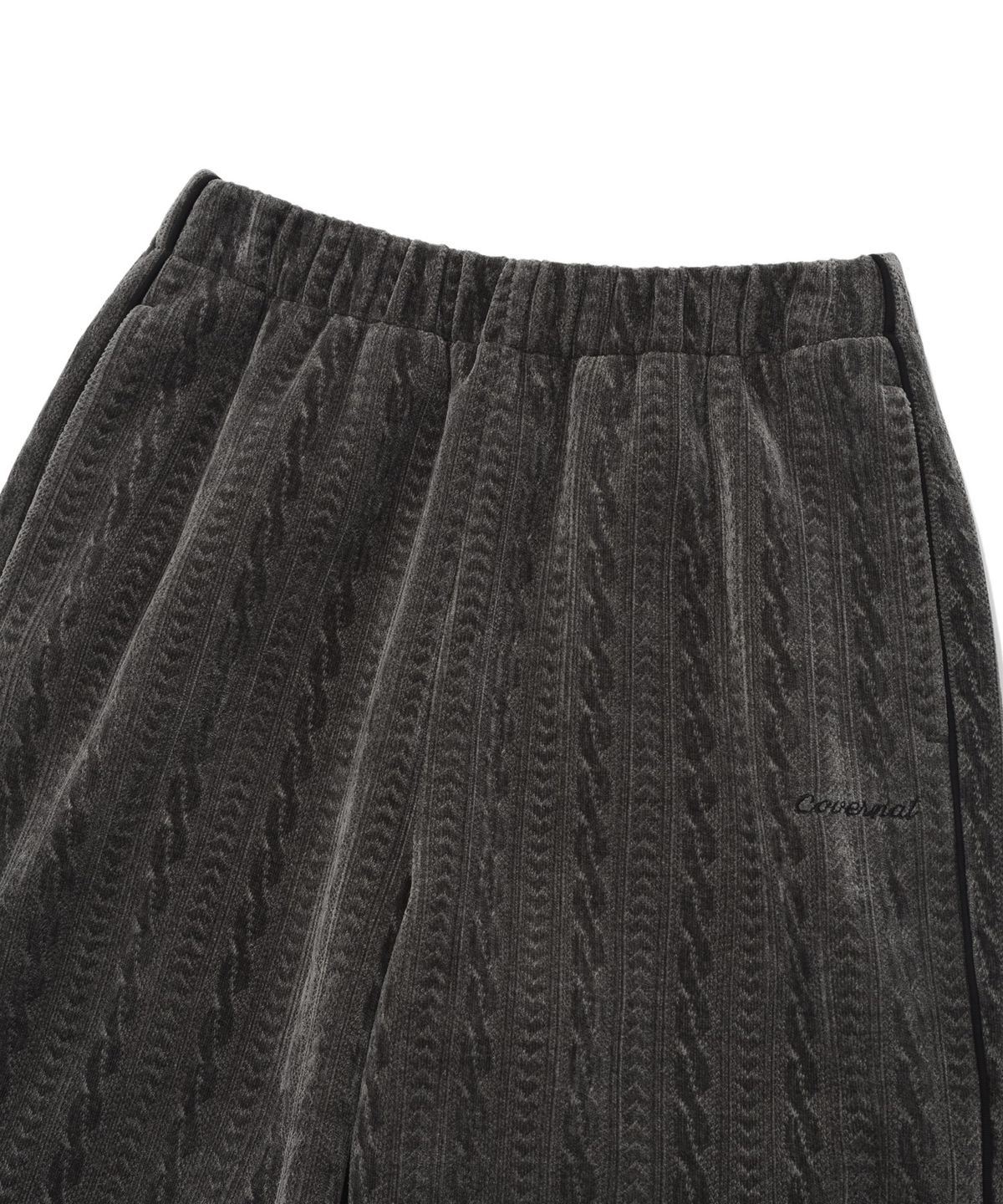 커버낫 우먼(COVERNAT WOMAN) 우먼 케이블 기모 밴딩 팬츠 Charcoal