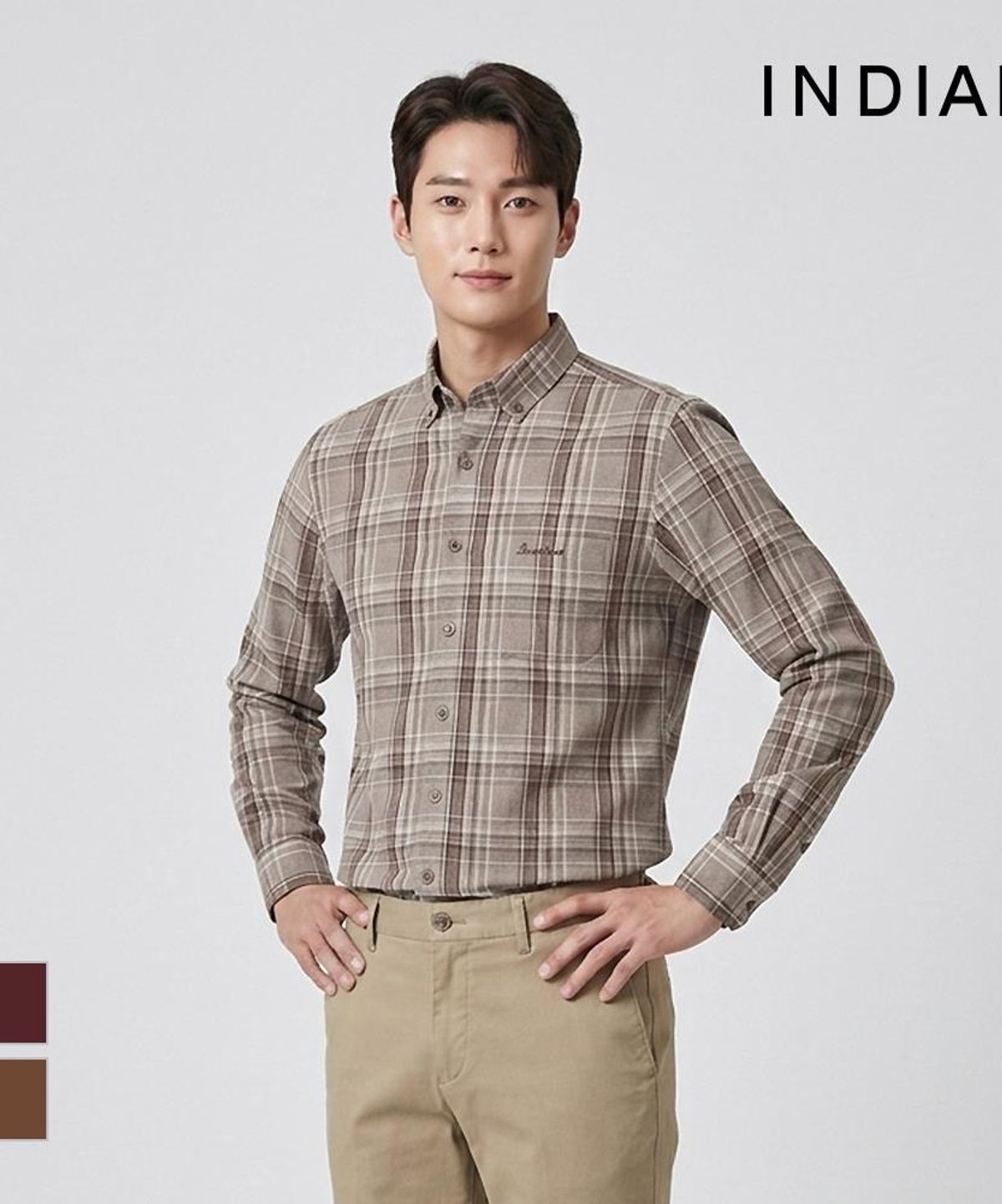인디안(INDIAN) 미디움 체크셔츠