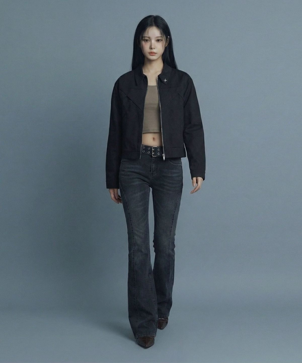 인어데이즈(INADAZE) 우먼스 절개 패턴 자켓 (블랙)