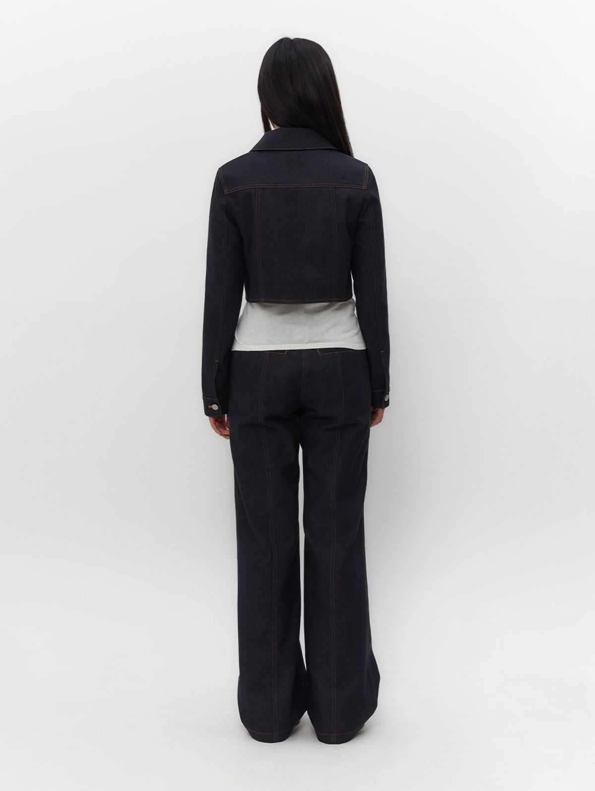 뚜오미오(TUOMIO) TUCKED DENIM PANTS [INDIGO]