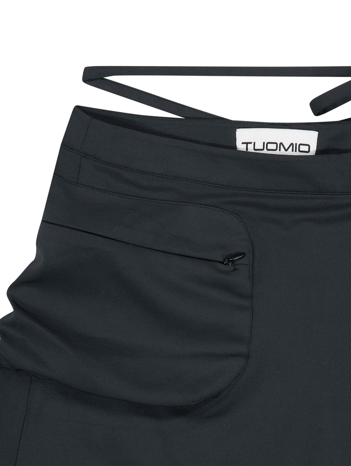 뚜오미오(TUOMIO) STRAPPY SKIRT PANTS [BLACK]